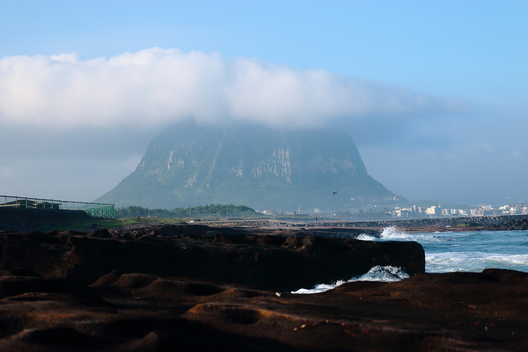 sanbangsan mountain, cloud, sea,