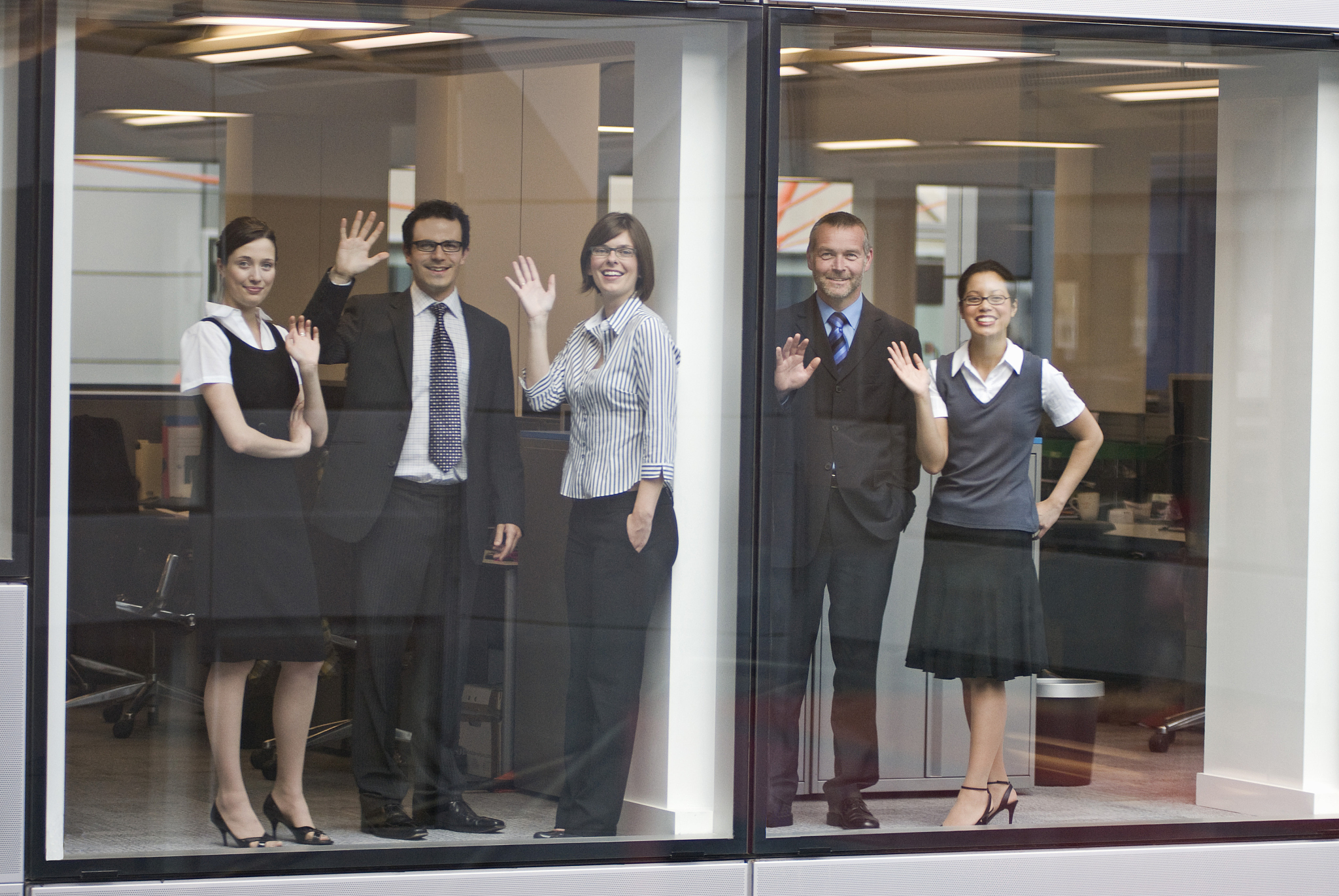 portrait of five business people