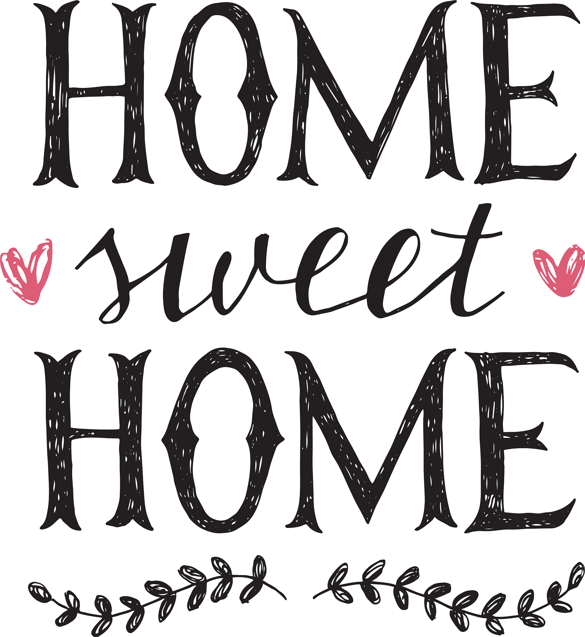 hand lettering quote about home