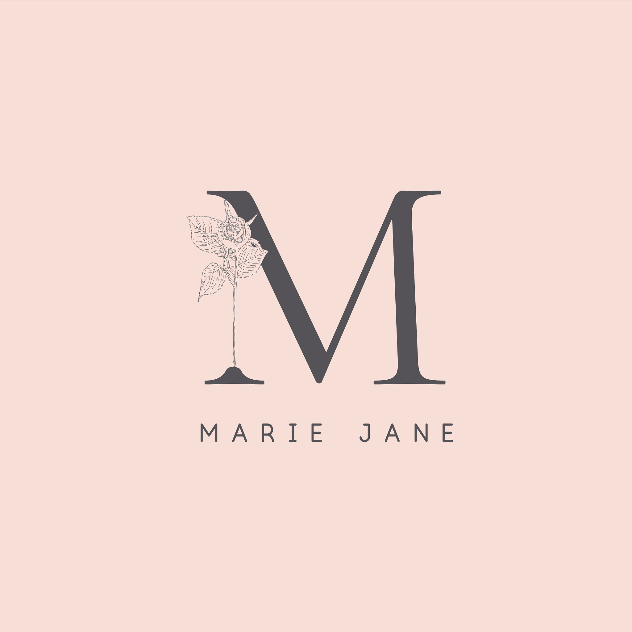 blooming floral initial m monogram and logo