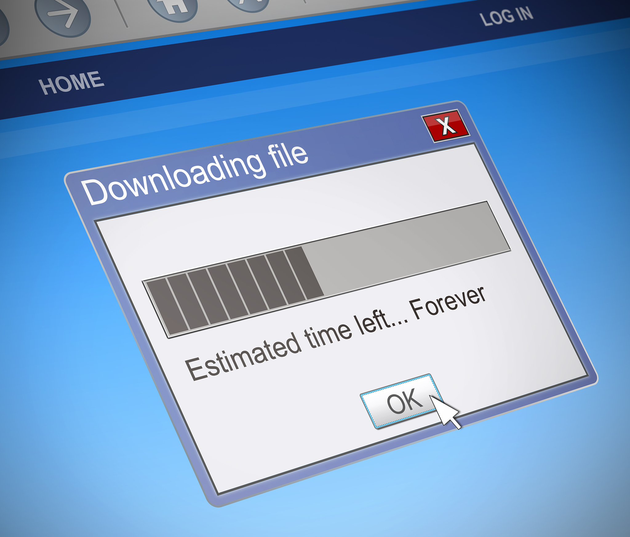slow download concept.