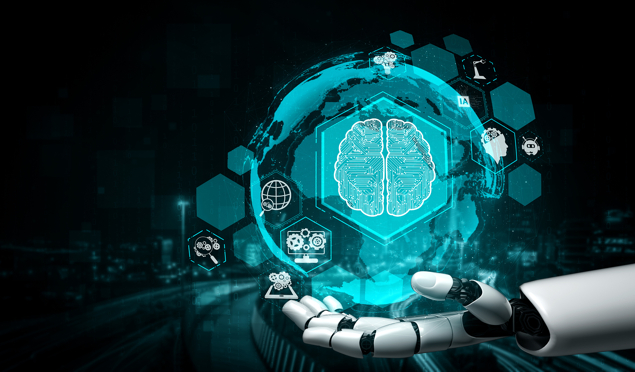 future artificial intelligence robot and cyborg.