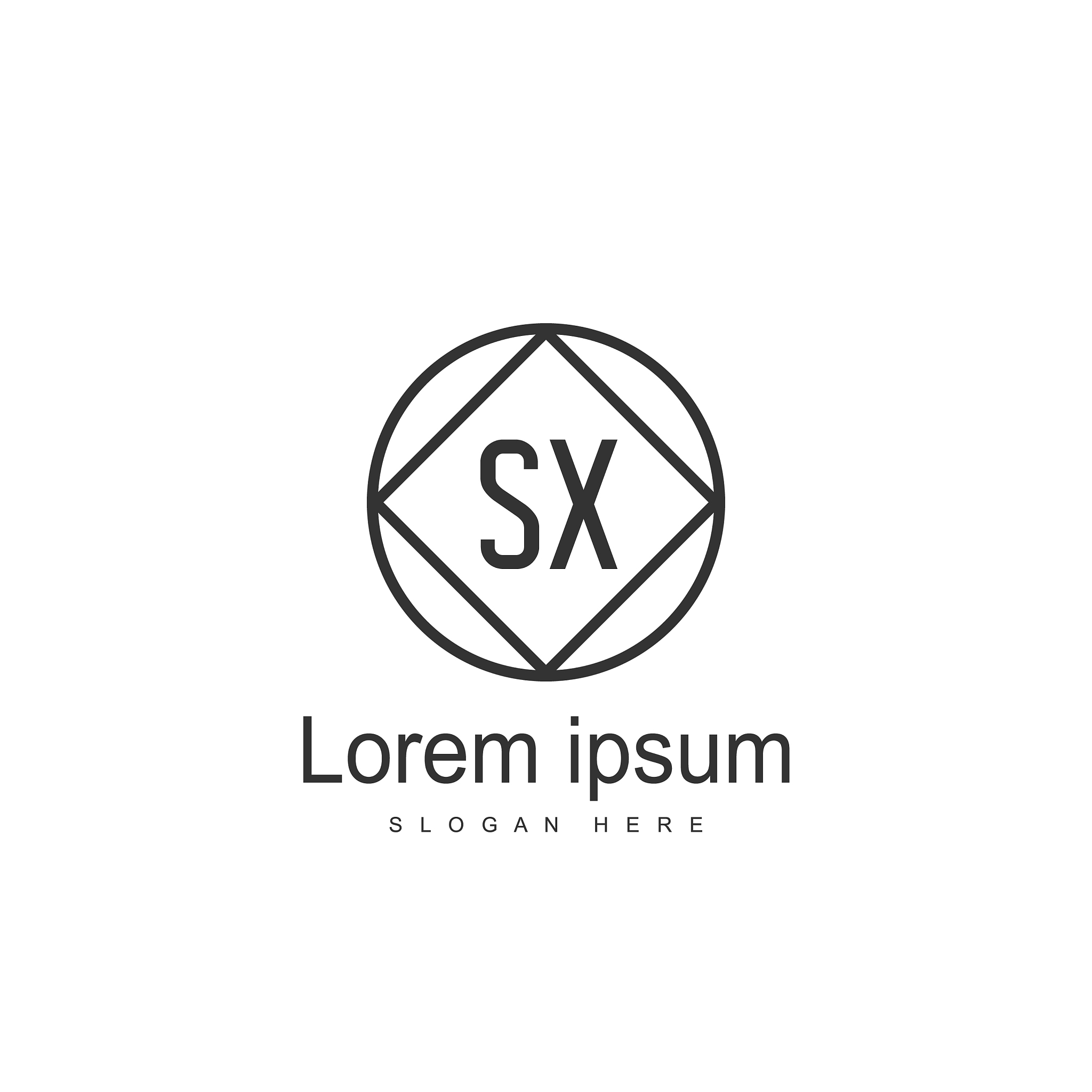 initial letter sx logo template minimalist letter