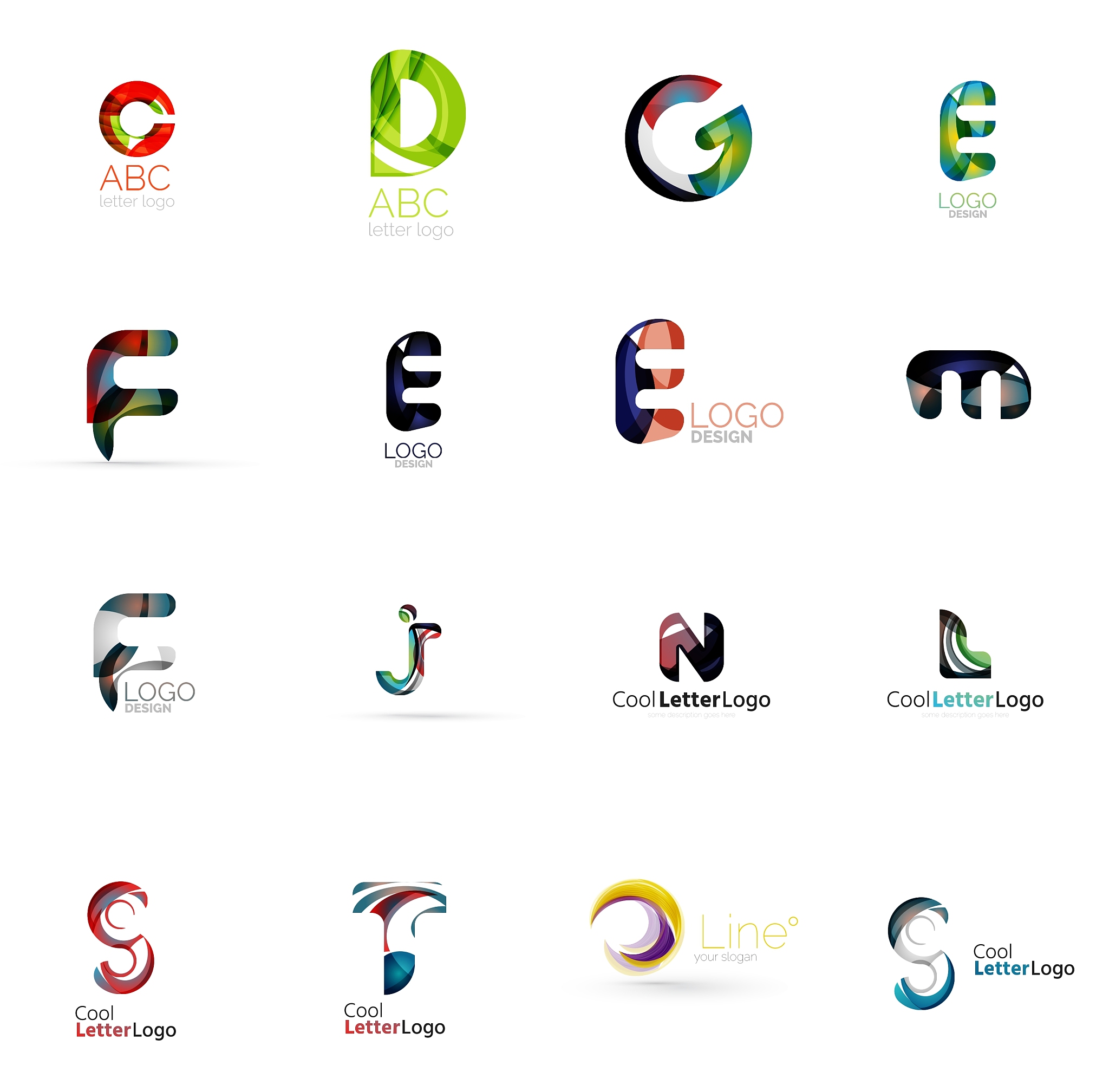 set of universal company logo ideas business icon