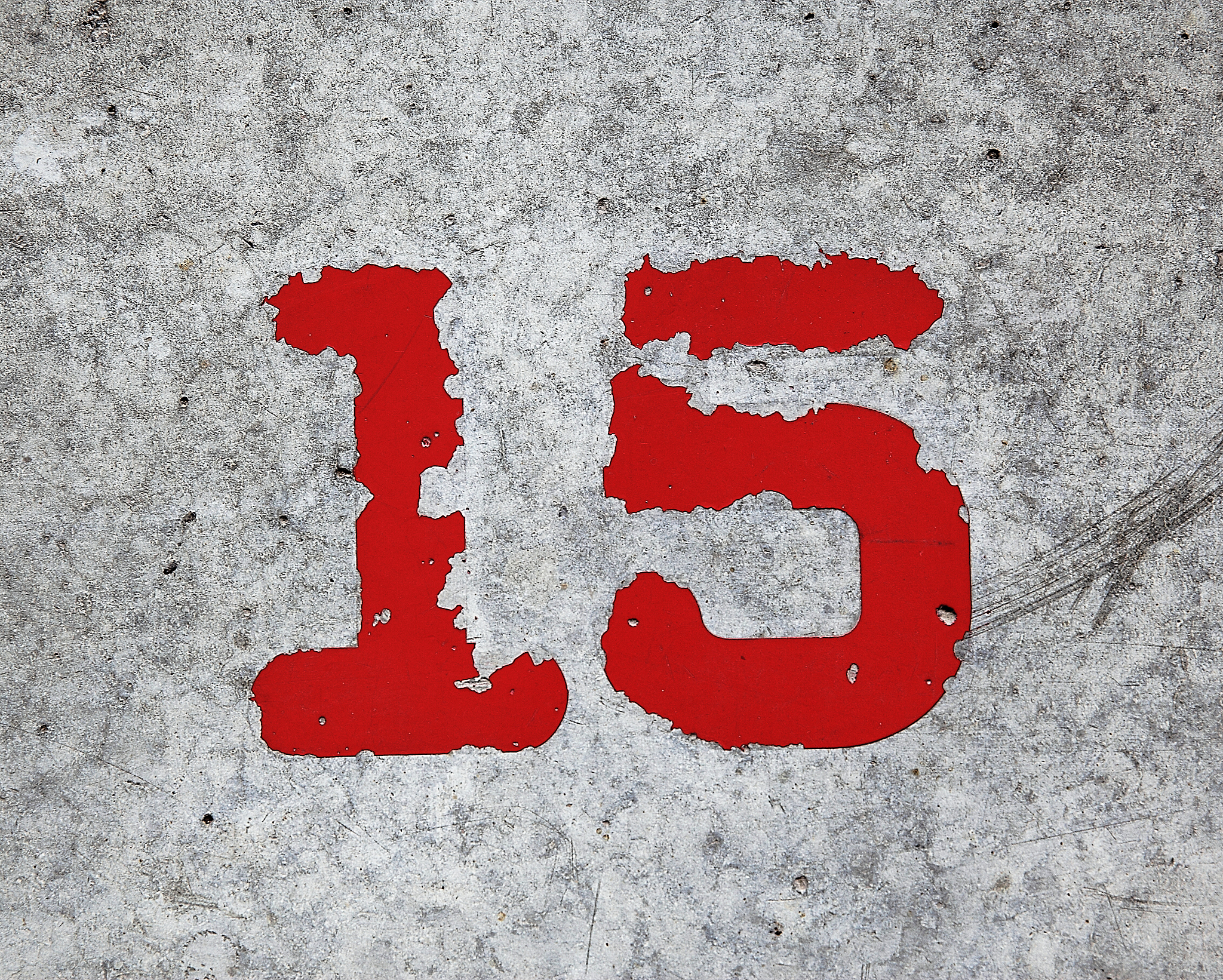 number on concrete