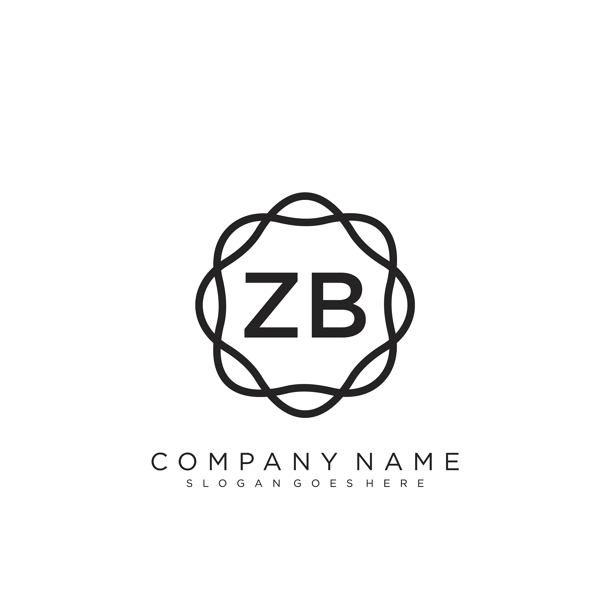 zb initial handwriting logo design