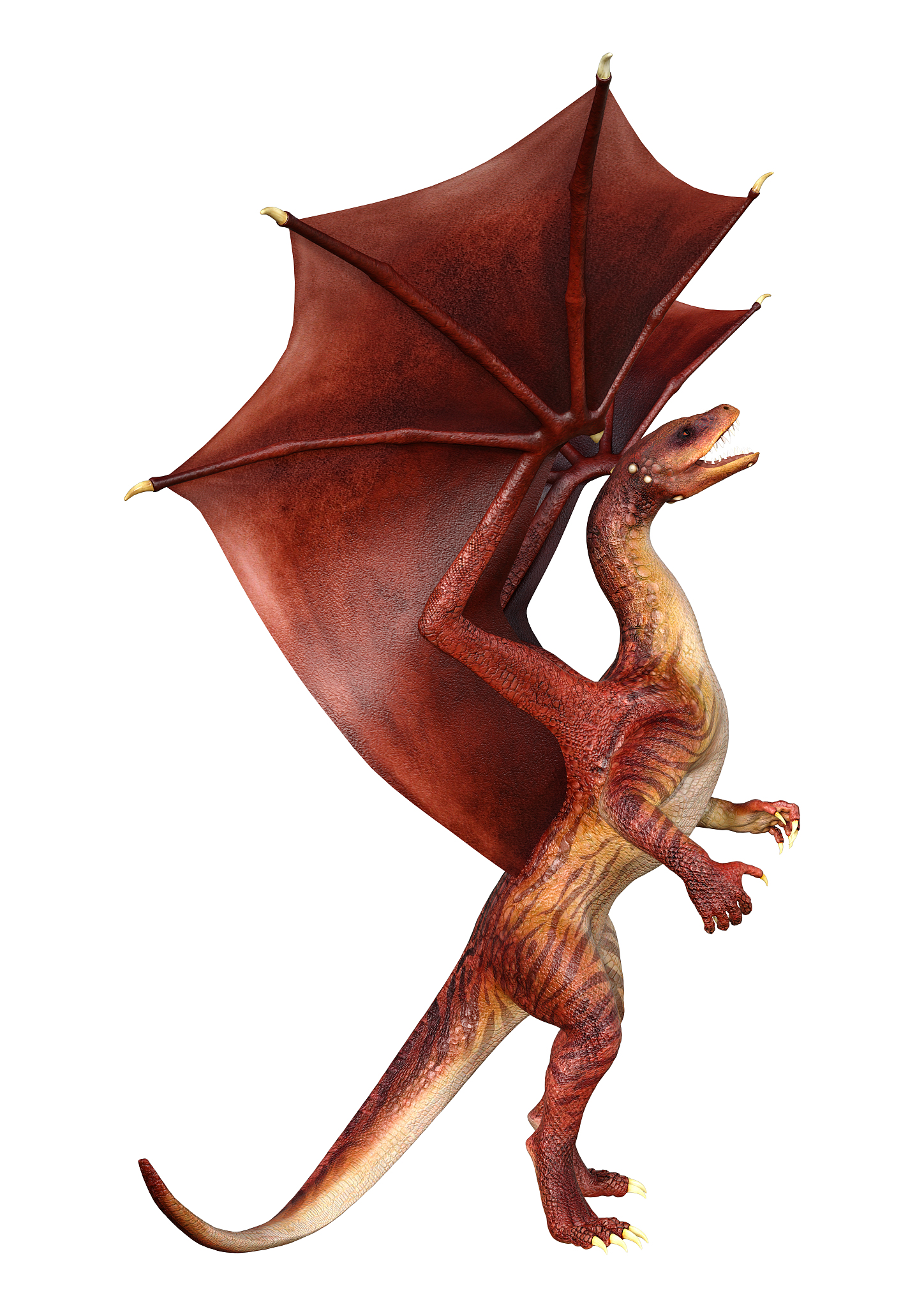 3d illustration fantasy dragon on white