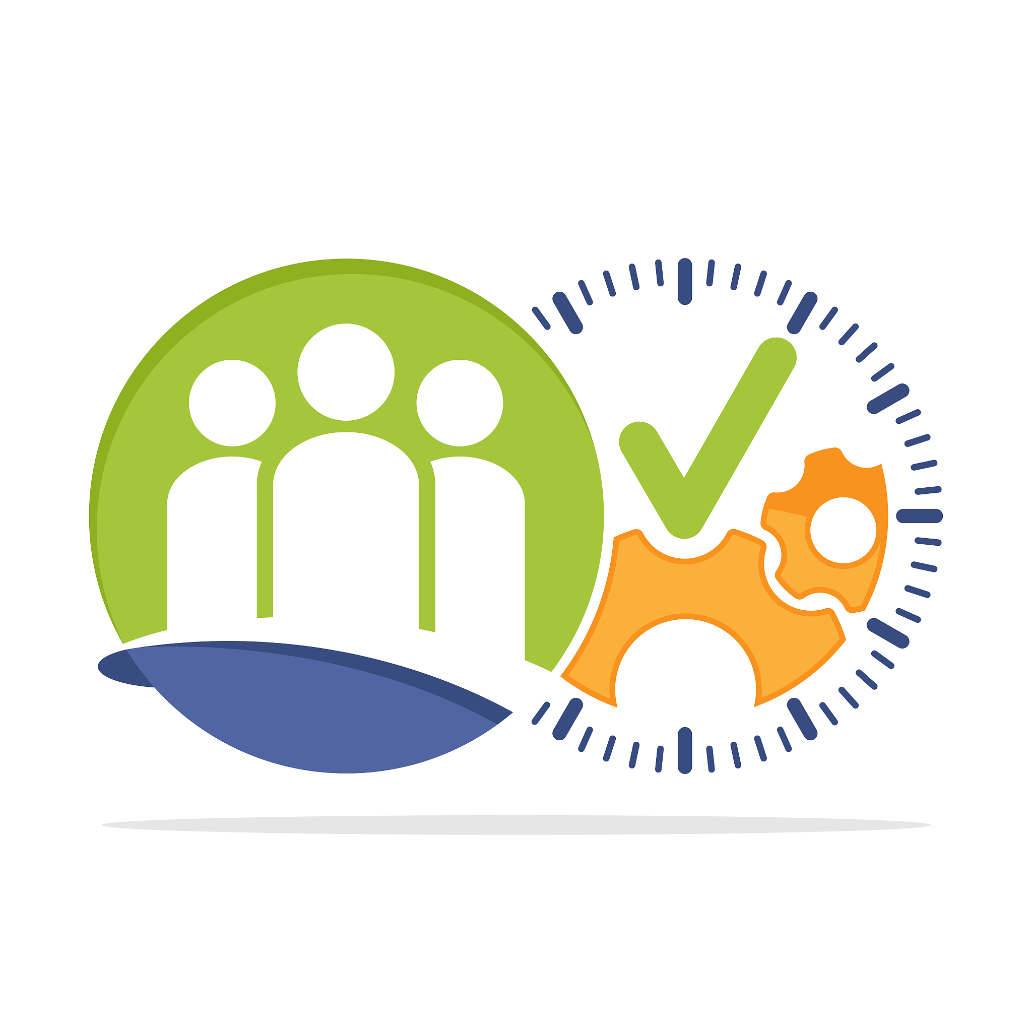 illustrated icon with a team moderation verification process con