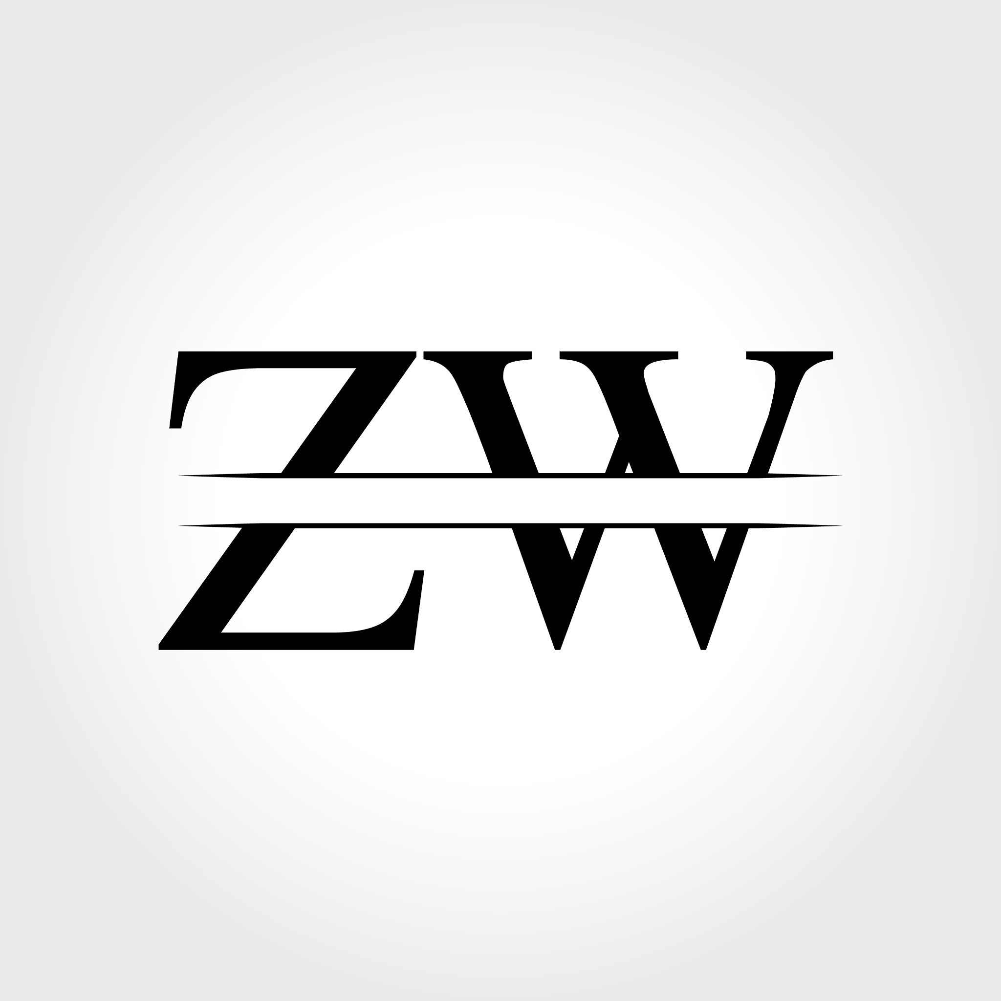 initial zw logo design template creative letter