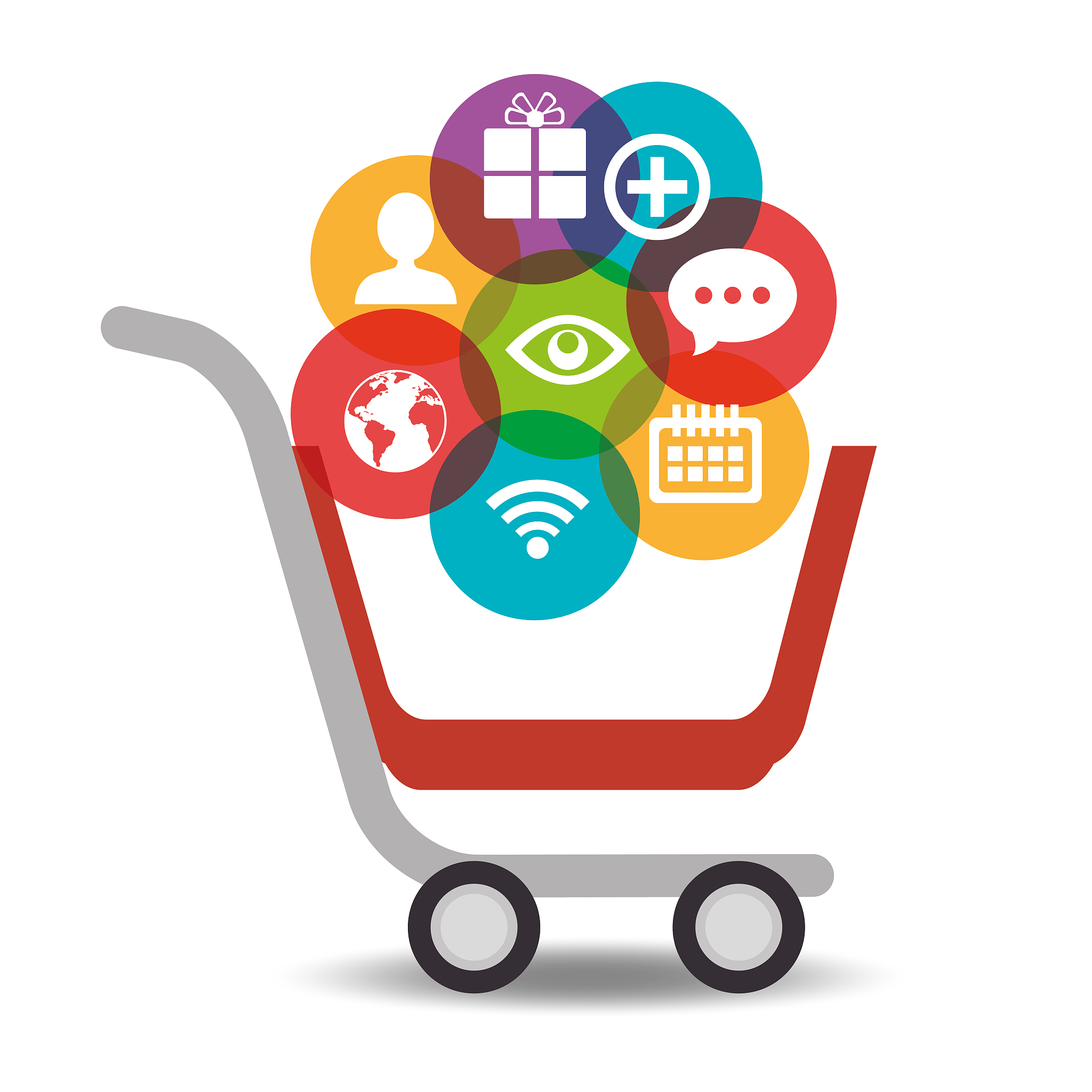 media social cart shop icons