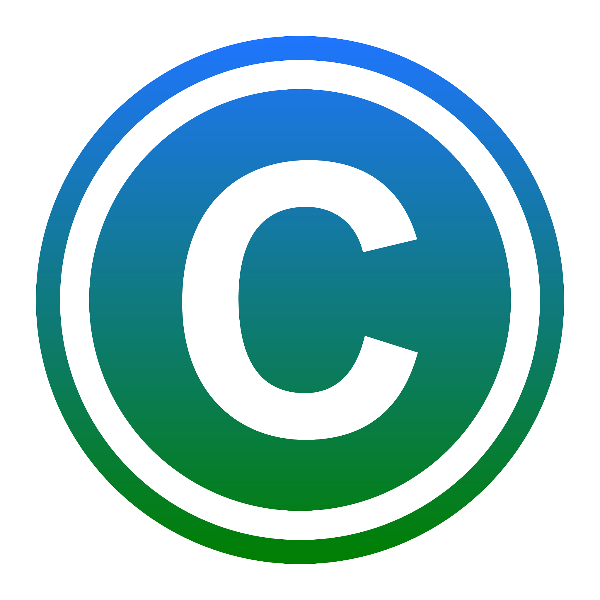copyright sign white icon in