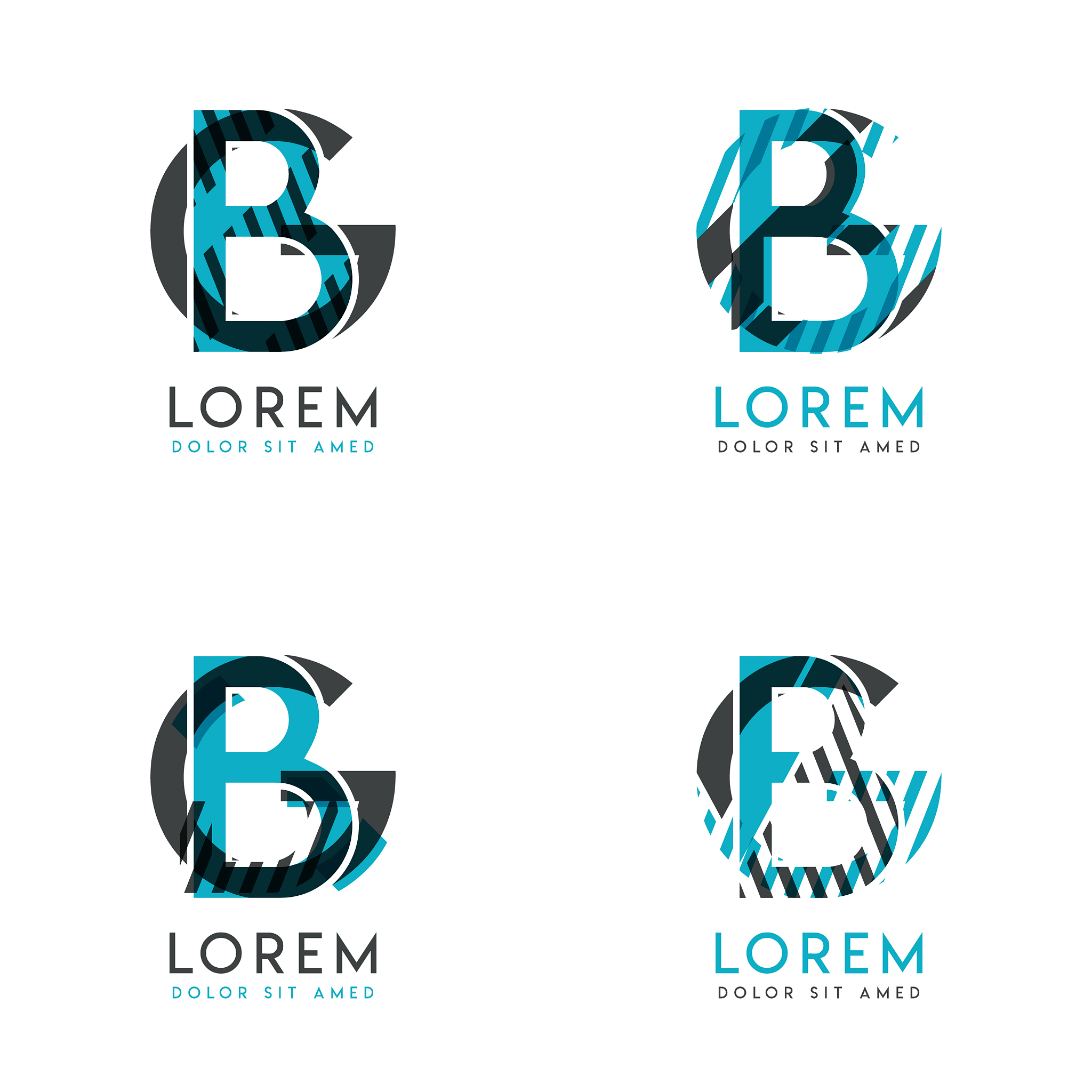the bg logo set abstract modern graphic