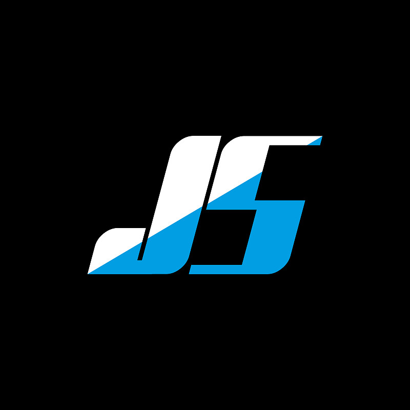 js letter logo design on black background js
