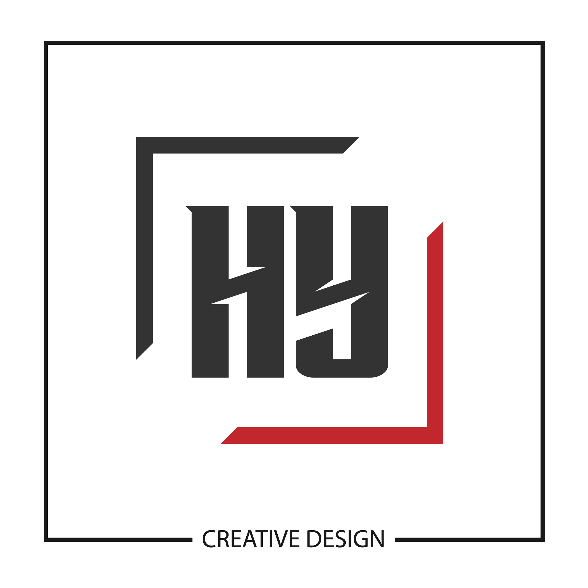 initial hy letter logo template design