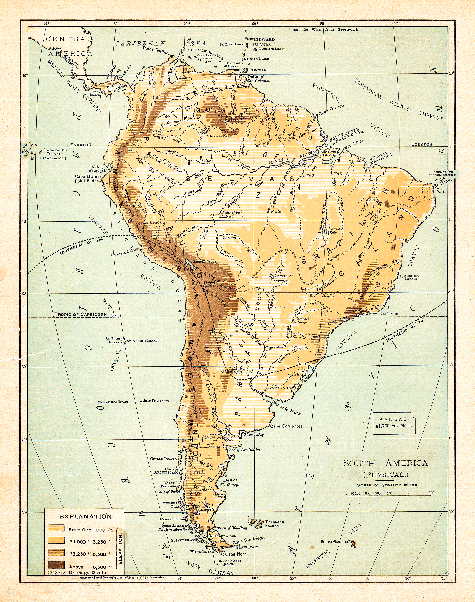 map of south america 1895