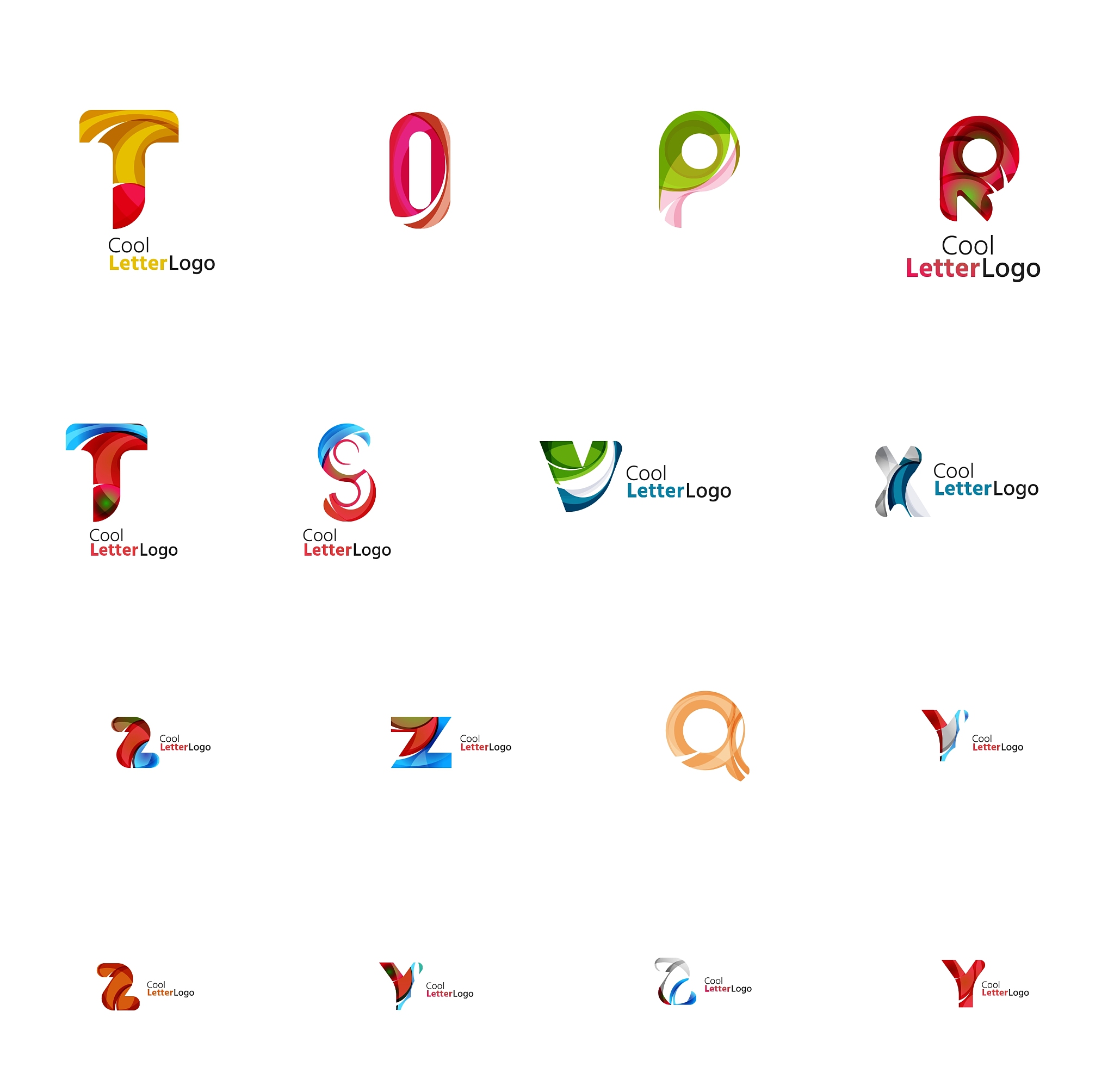 set of universal company logo ideas business icon