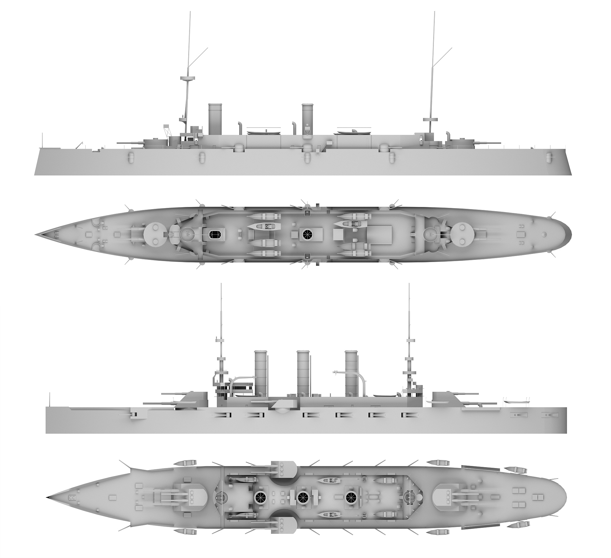 set warship in gray