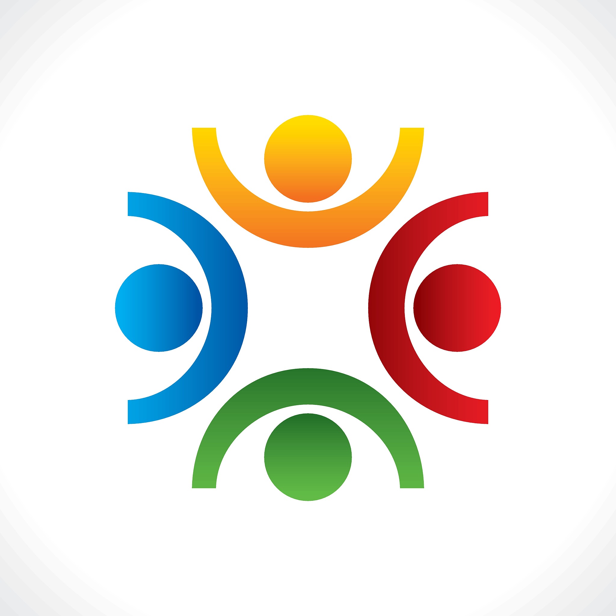creative teamwork icon design by colorful people concept vector