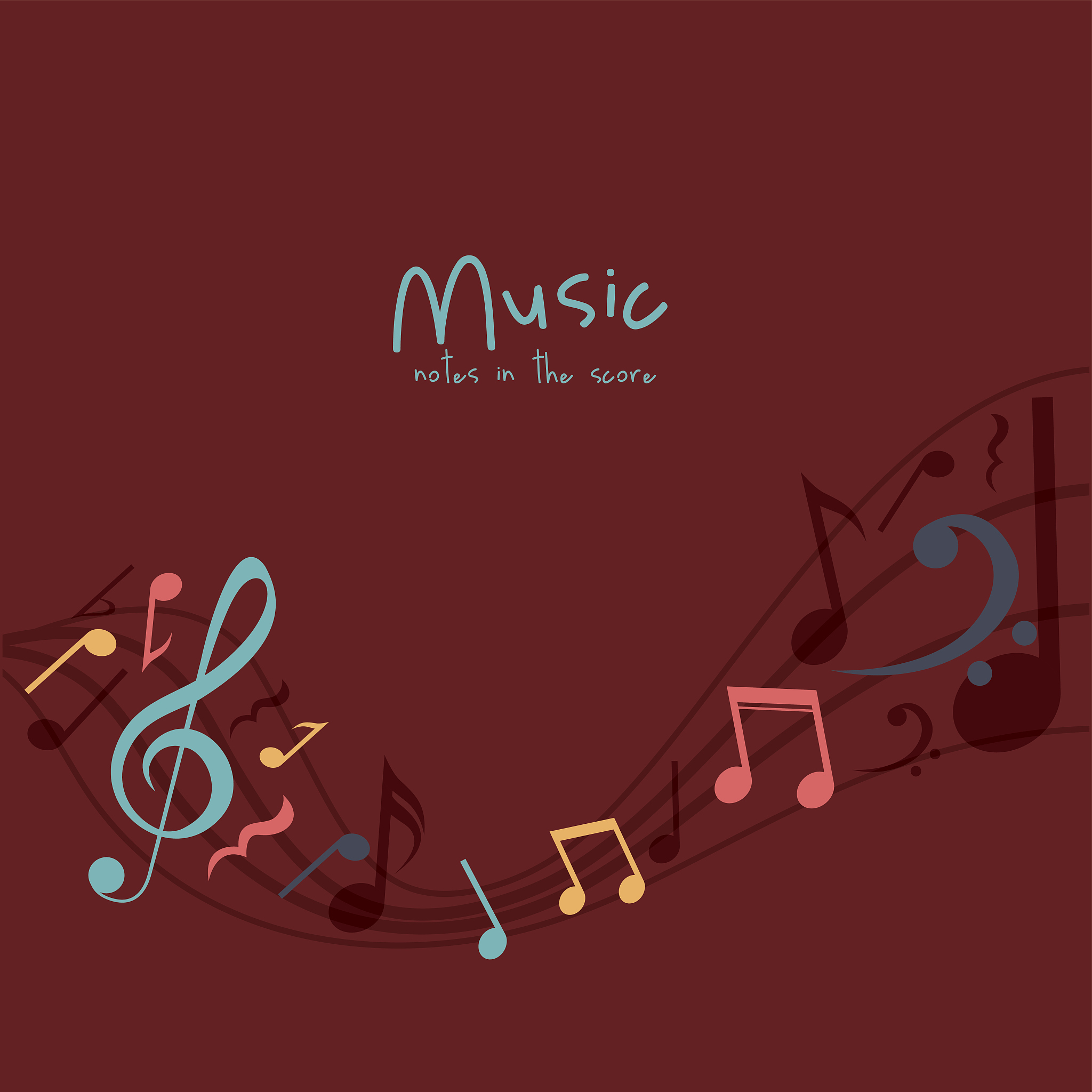 multicolored music note design