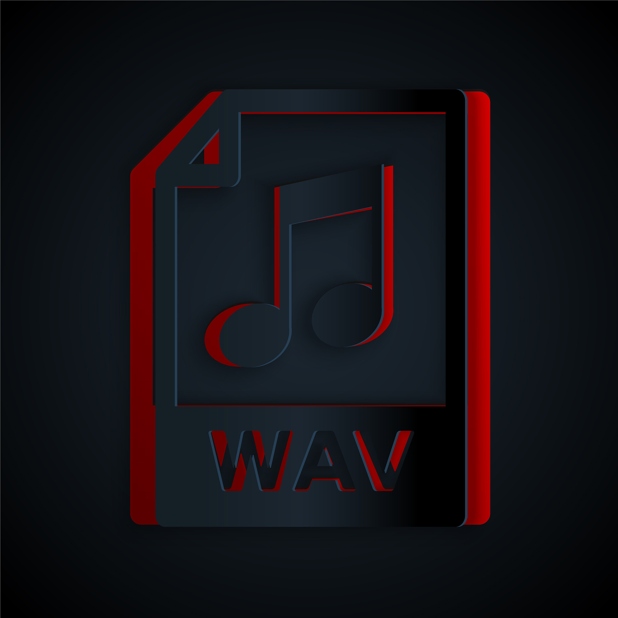 paper cut wav file document download wav button