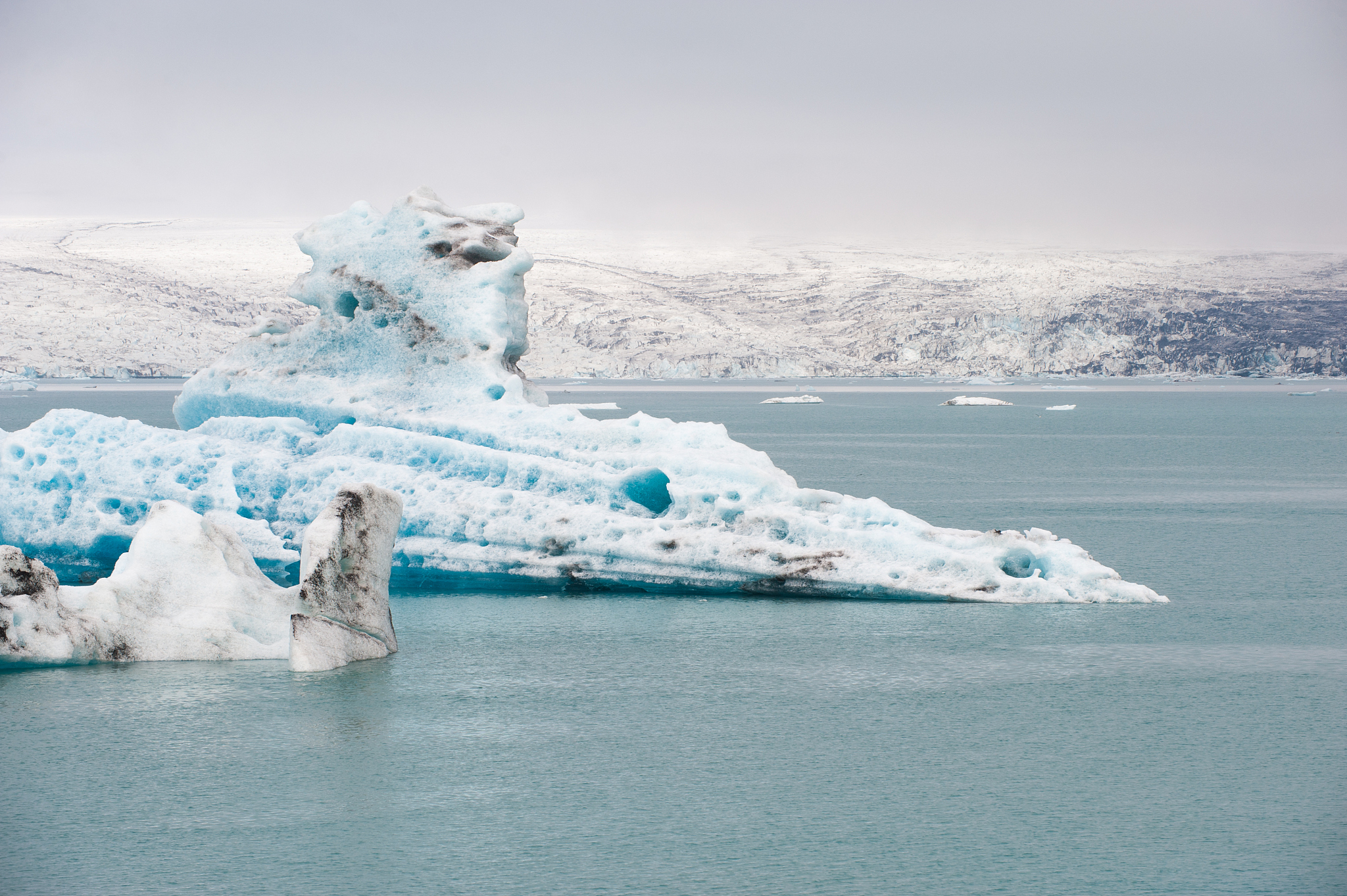 floating icebergs at ice lagoon jokulsarlon, iceland