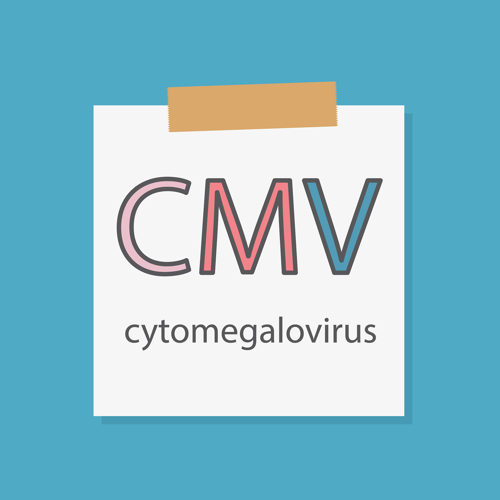 cmv cytomegalovirus written in a notebook paper