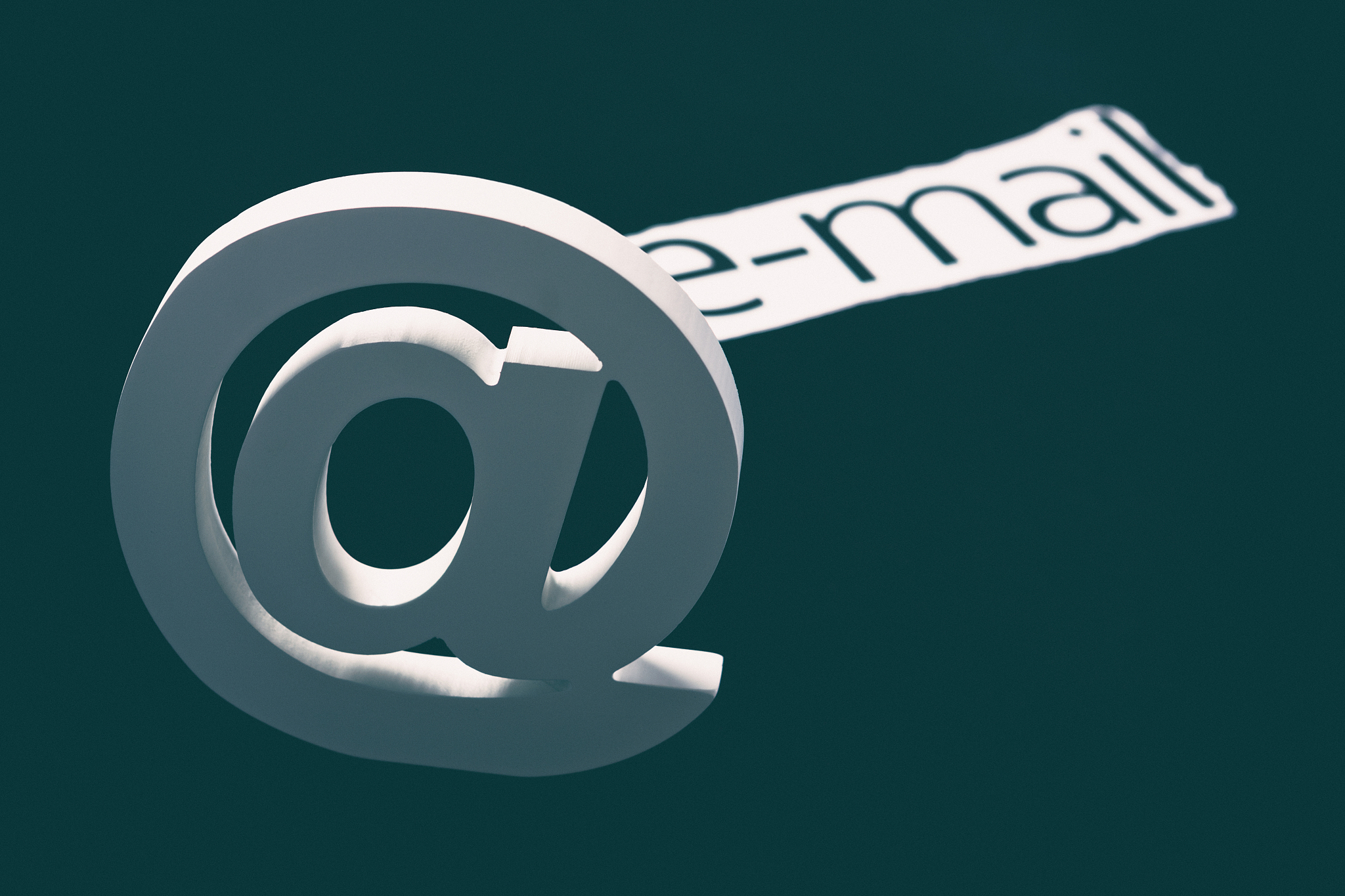 3d @ sign symbolizes email