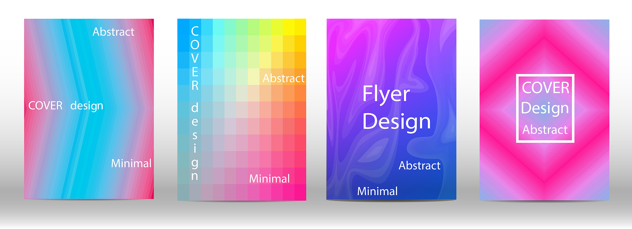 illustration of set of abstract minimalistic cover and flyer des