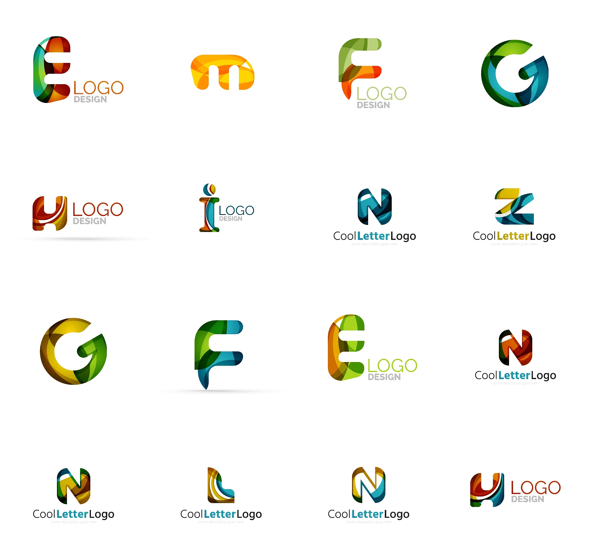 set of universal company logo ideas business icon