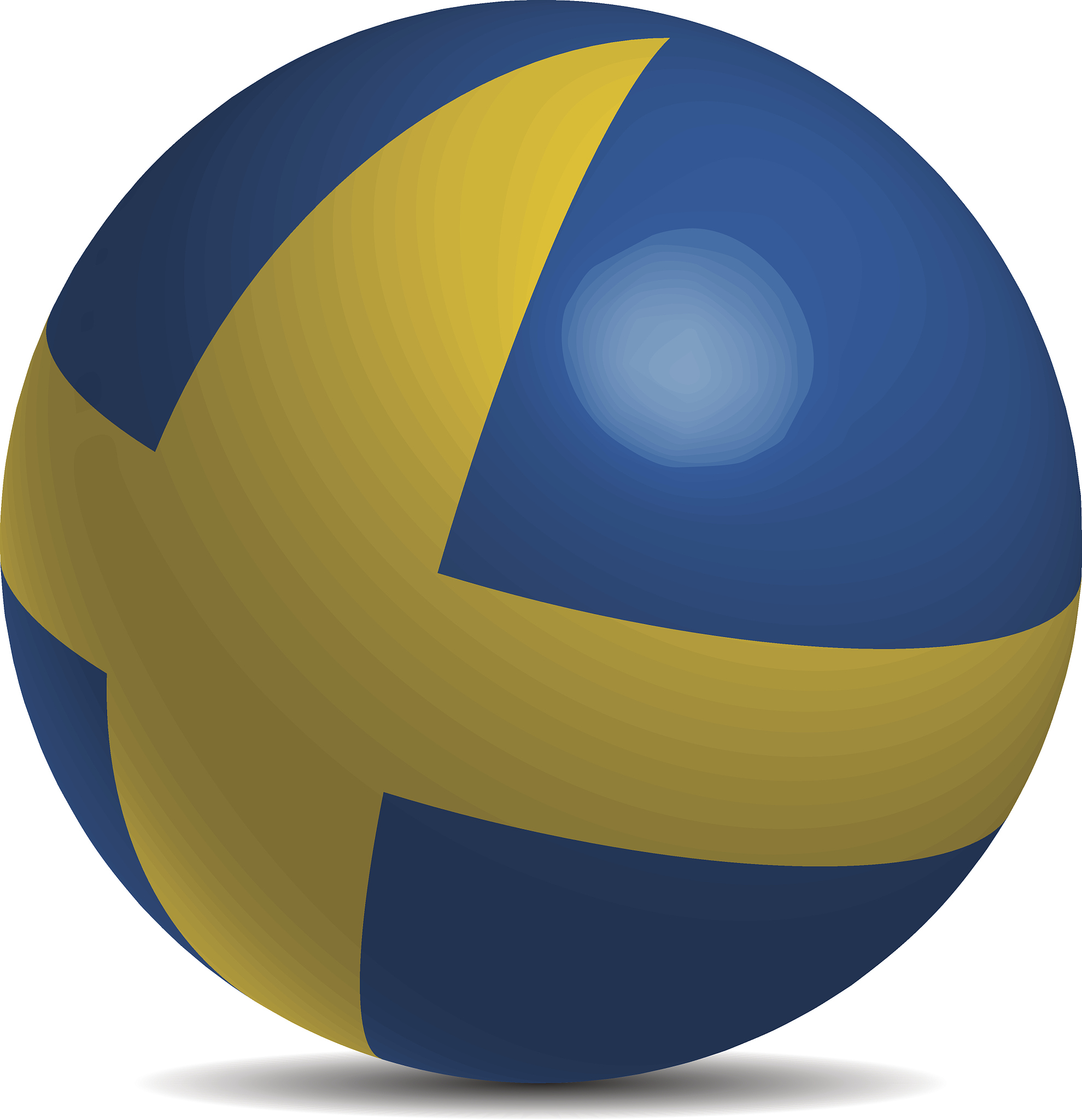 sweden flag on a 3d ball with shadow