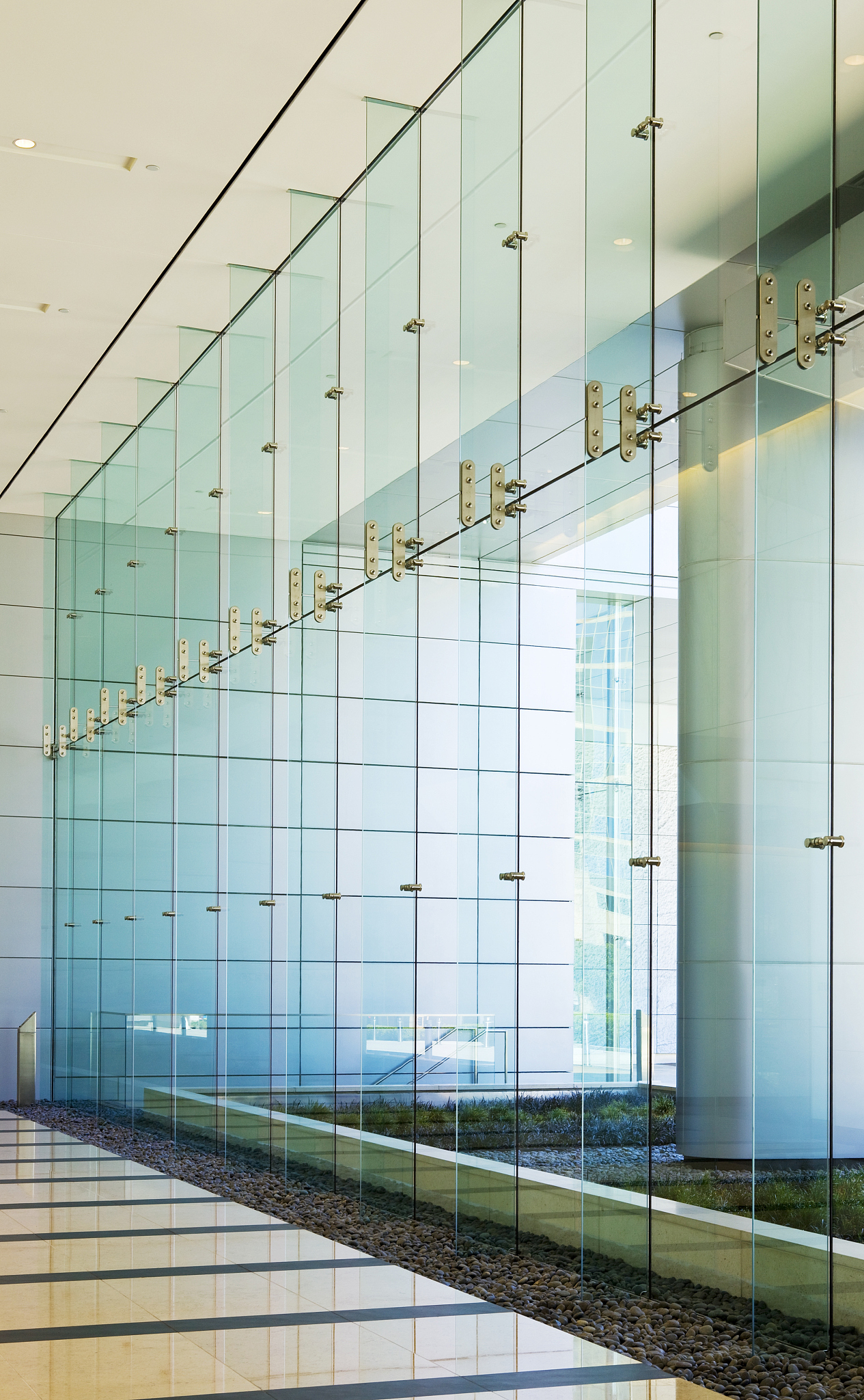 glass building interior