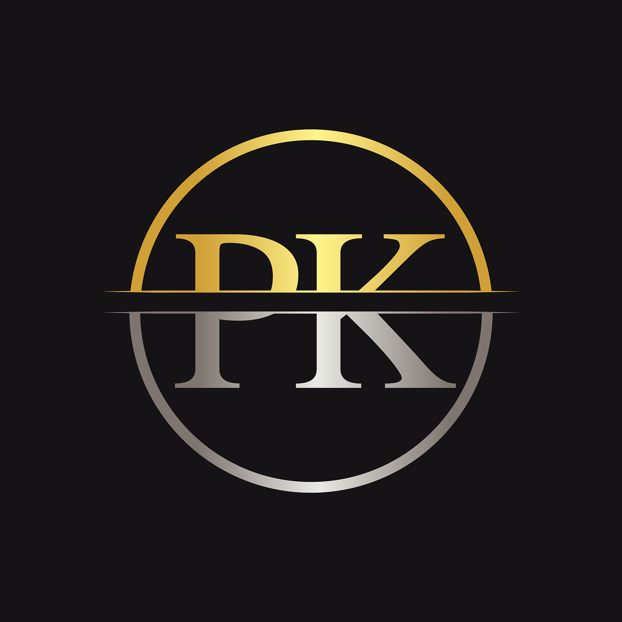 initial monogram letter pk logo design template