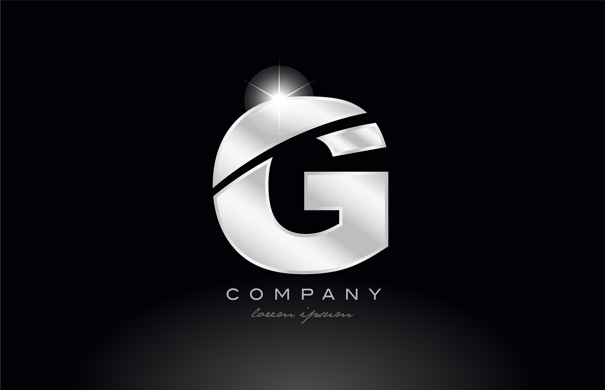 silver letter g metal alphabet with grey color on
