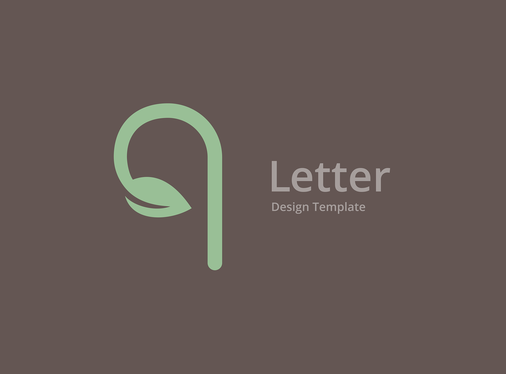 letter q with eco leaves logo icon design