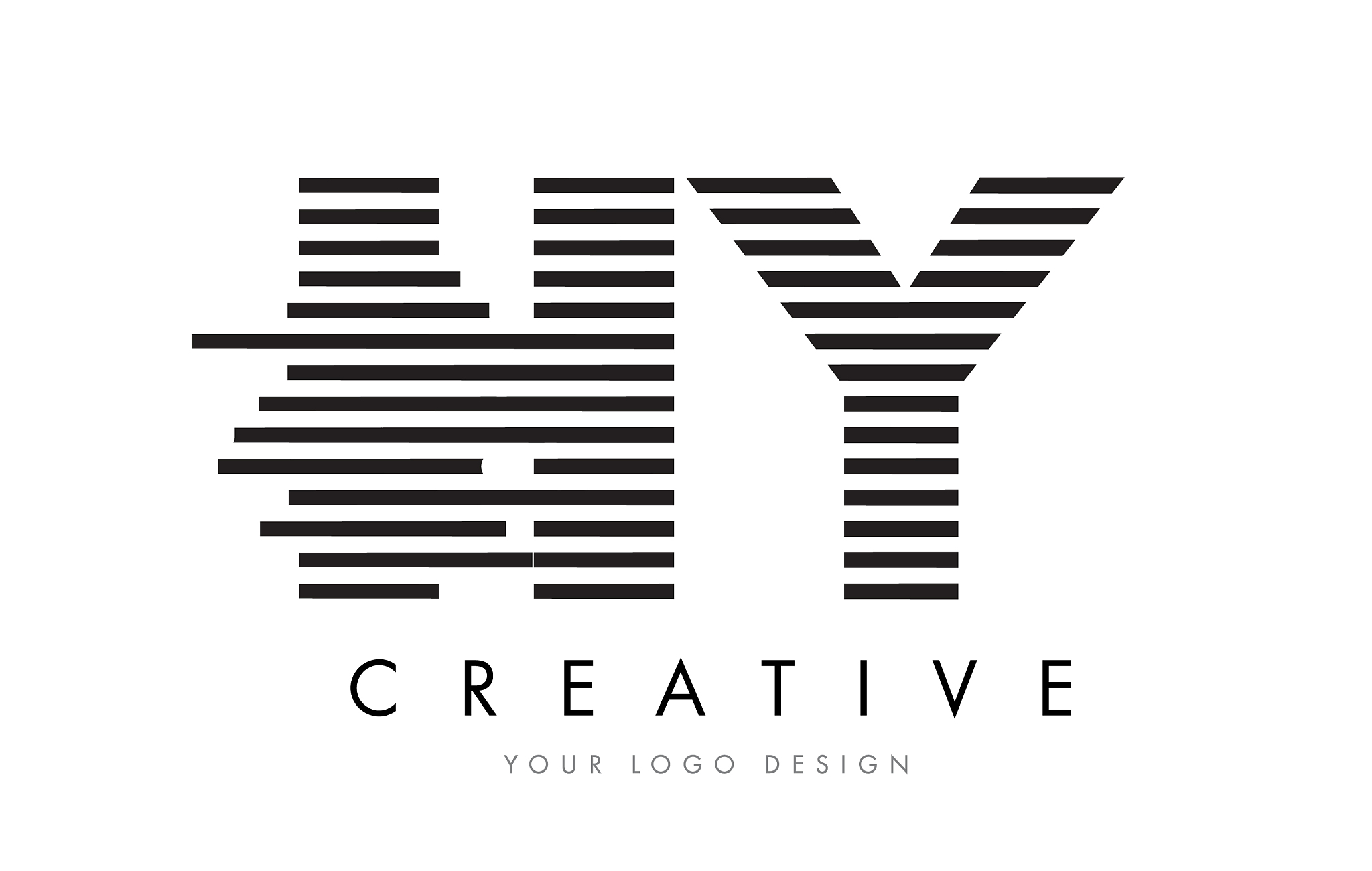 hy h y zebra letter logo design with black and