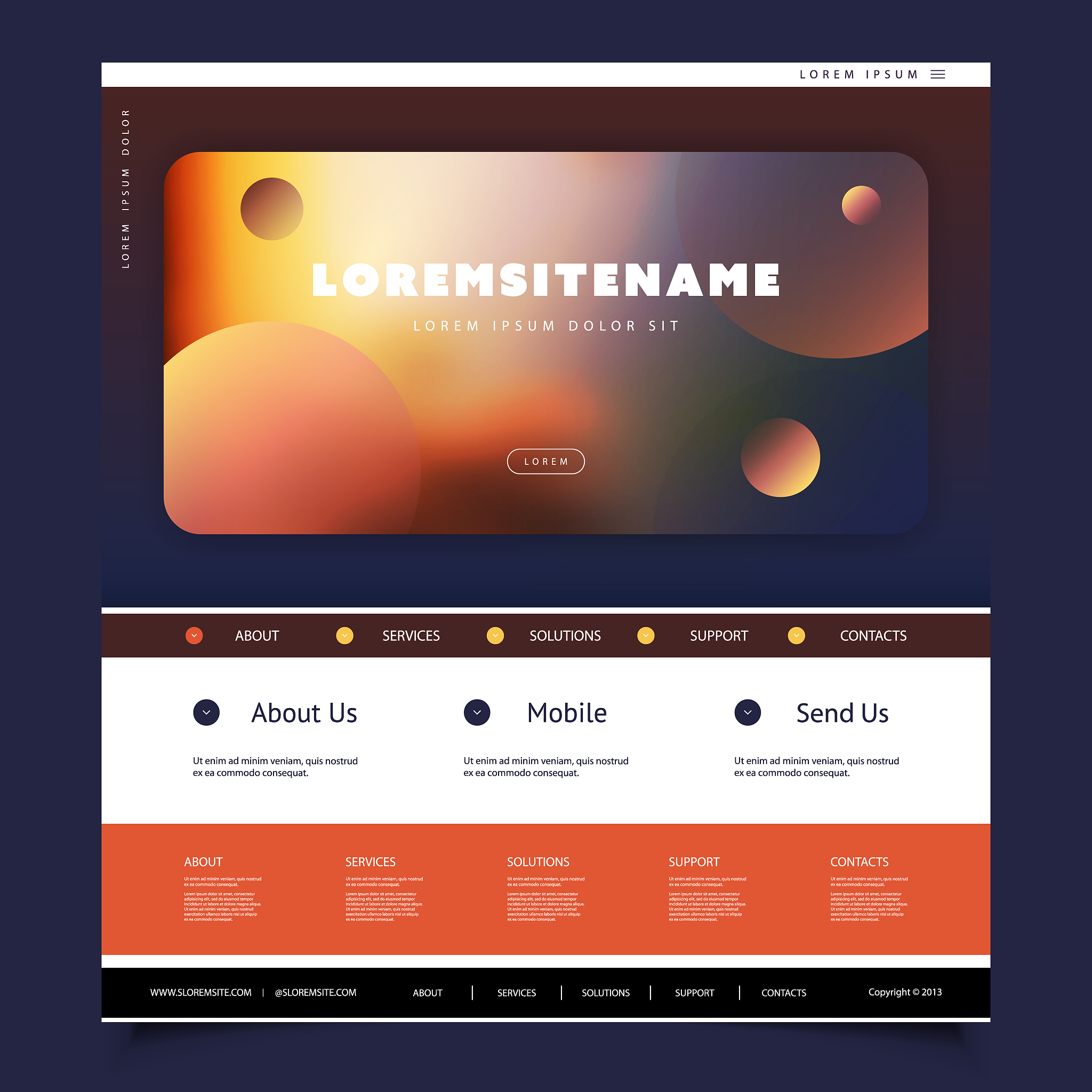 one page website template