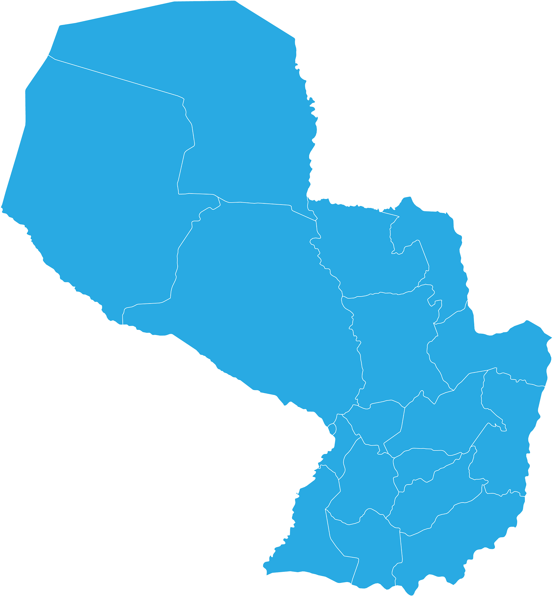 map of paraguay high detailed map - paraguay