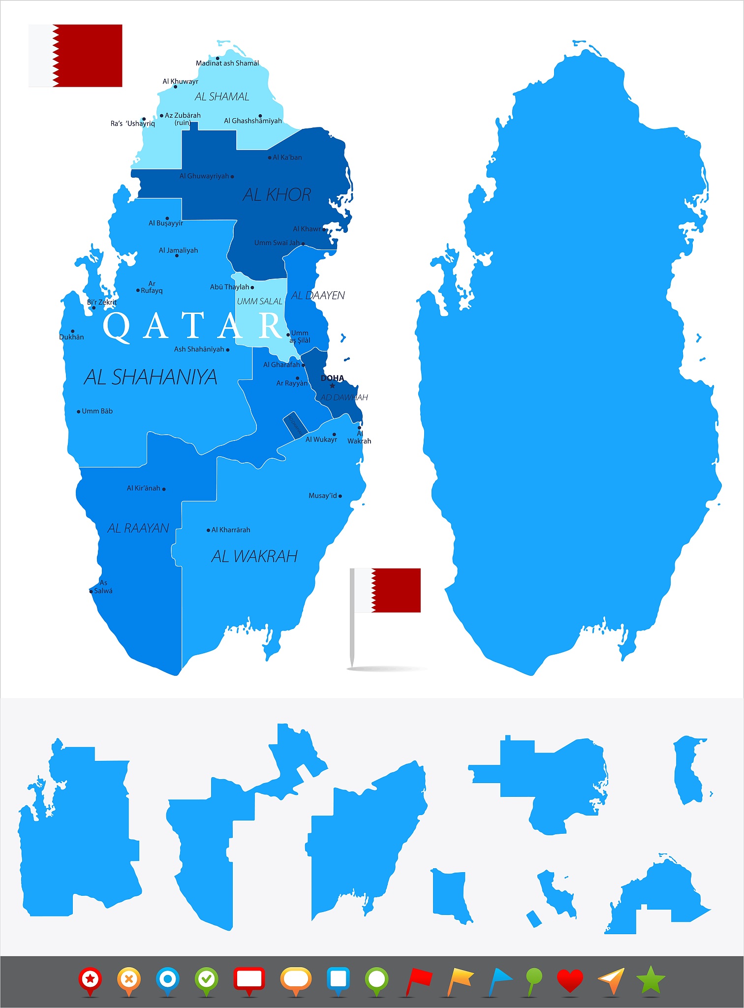 map of qatar - infographic vector