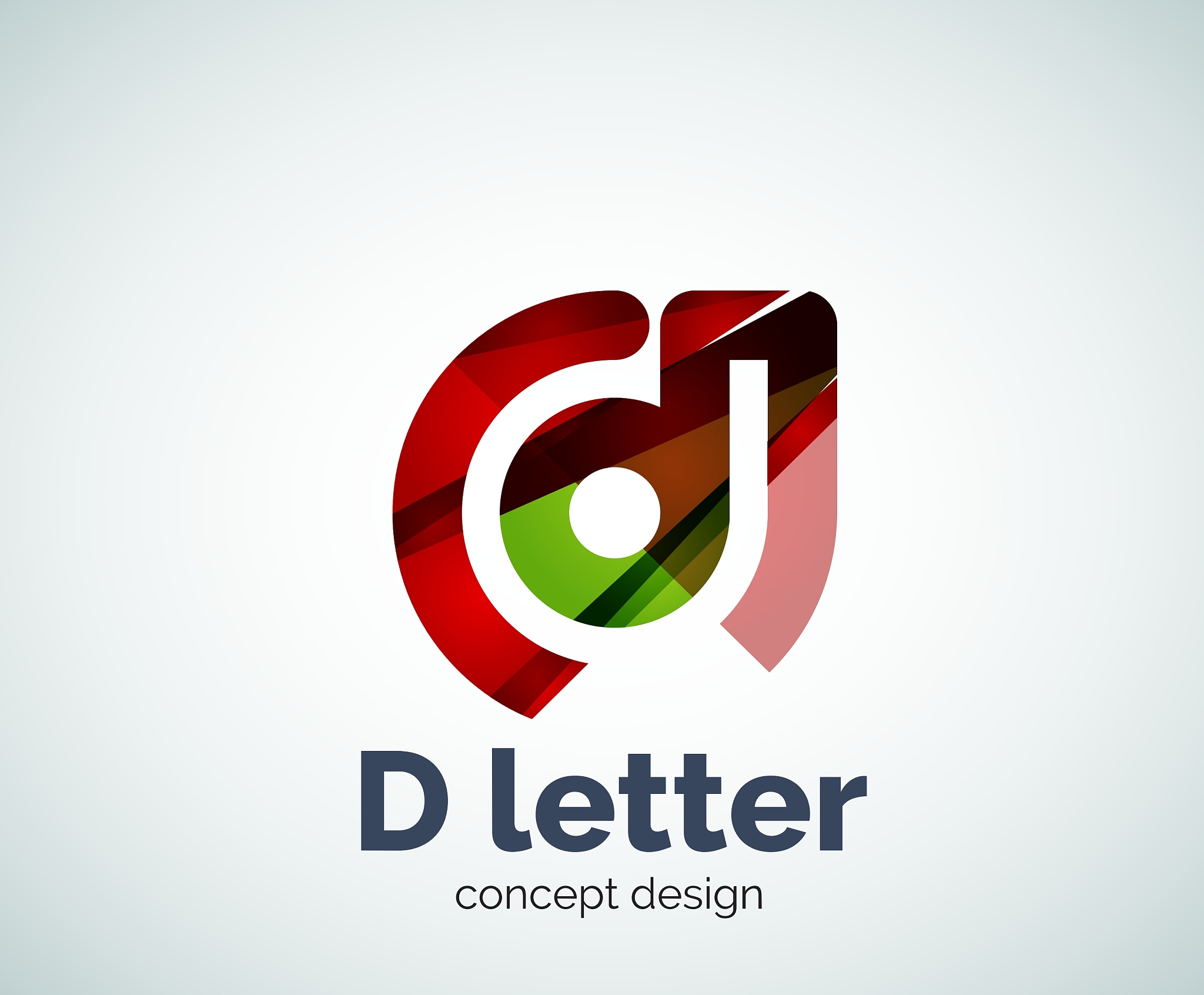 d letter concept logo template