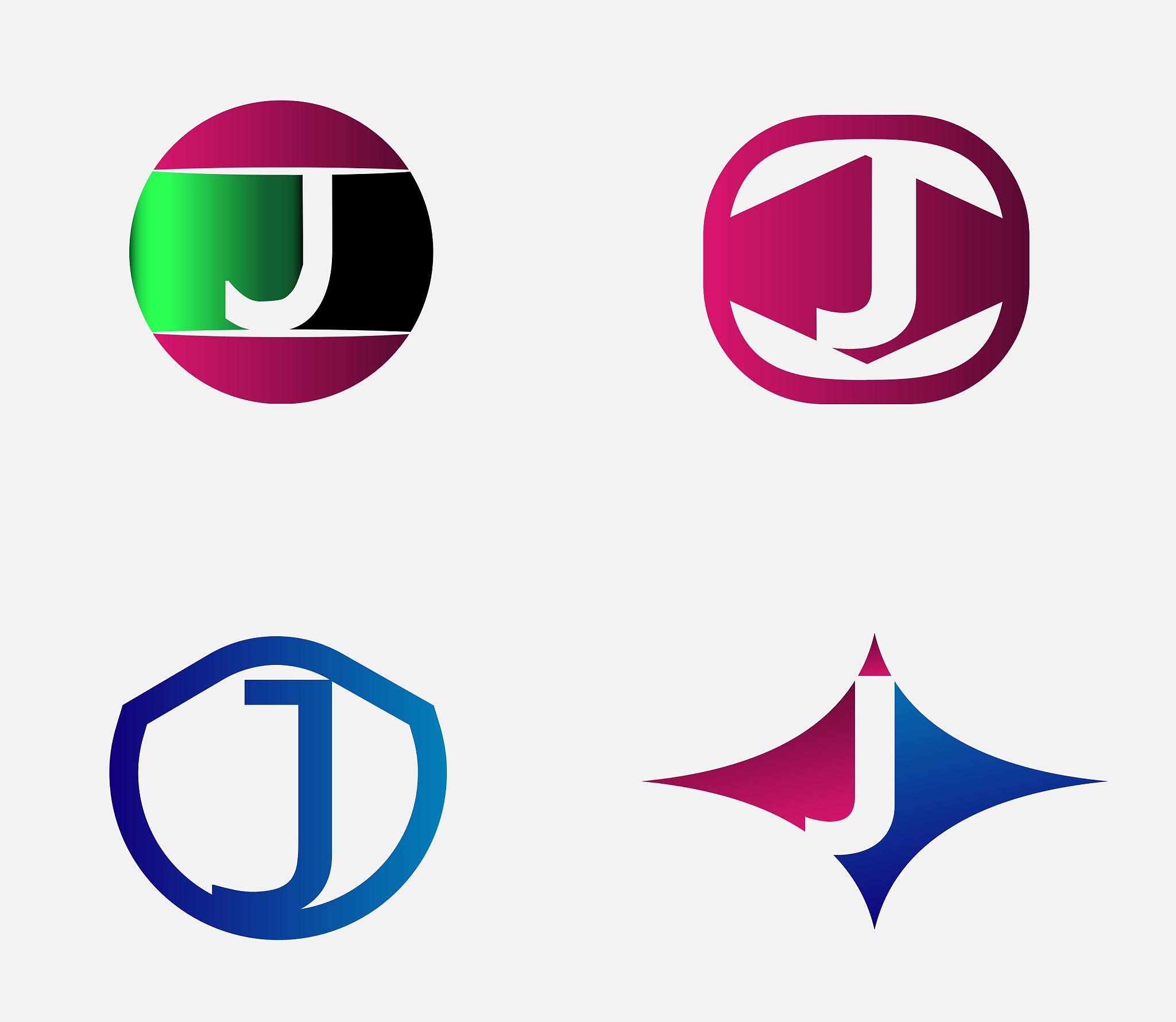 abstract j round logo design template