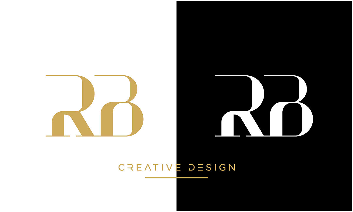 <strong>r</strong>b, br字母字母抽象奢侈标志图标交织