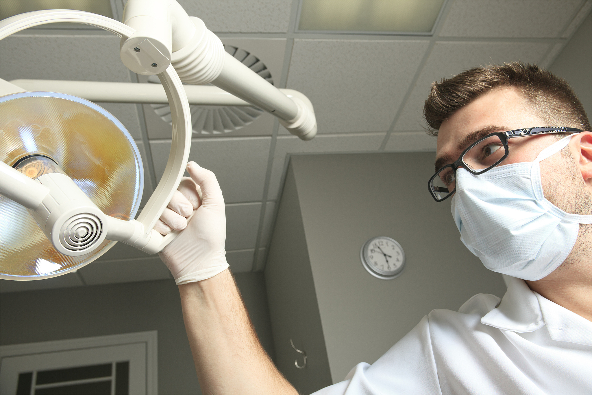 at the dentist - adjusting light