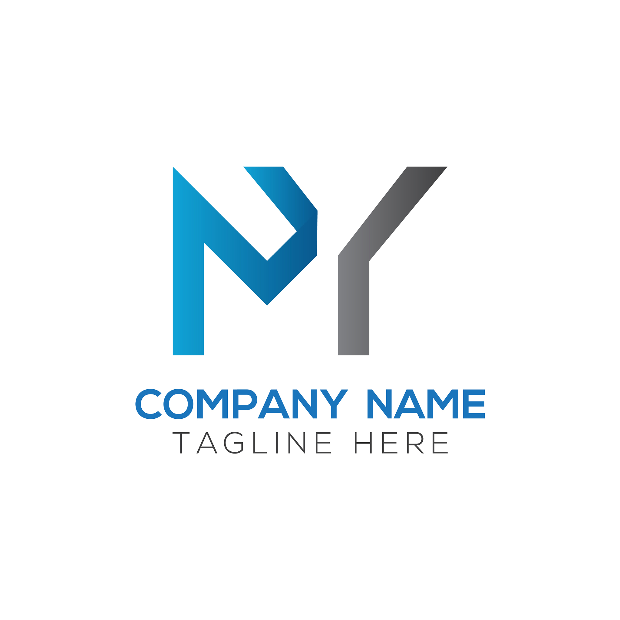initial my letter logo design template abstract