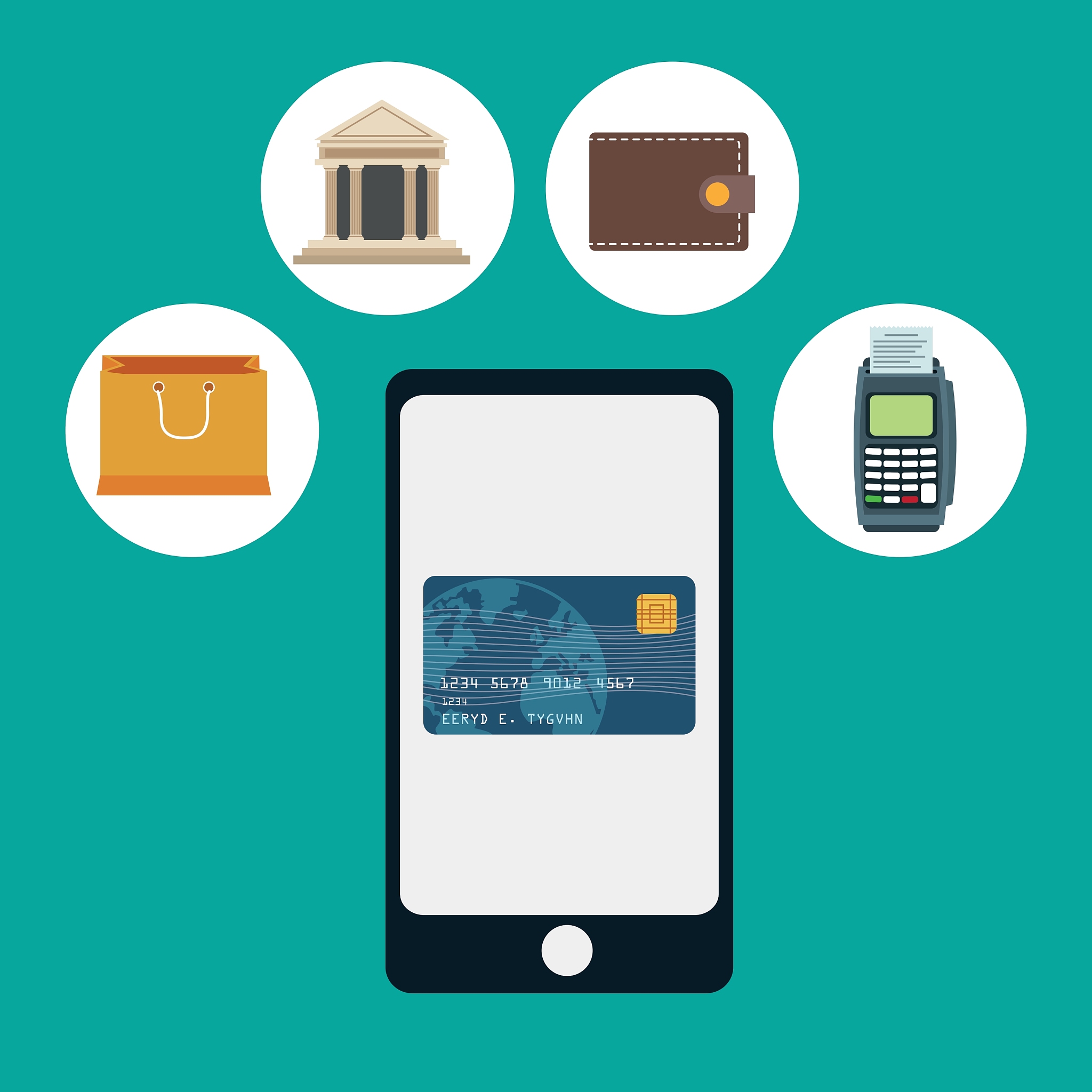 smartphone of shopping and payment design