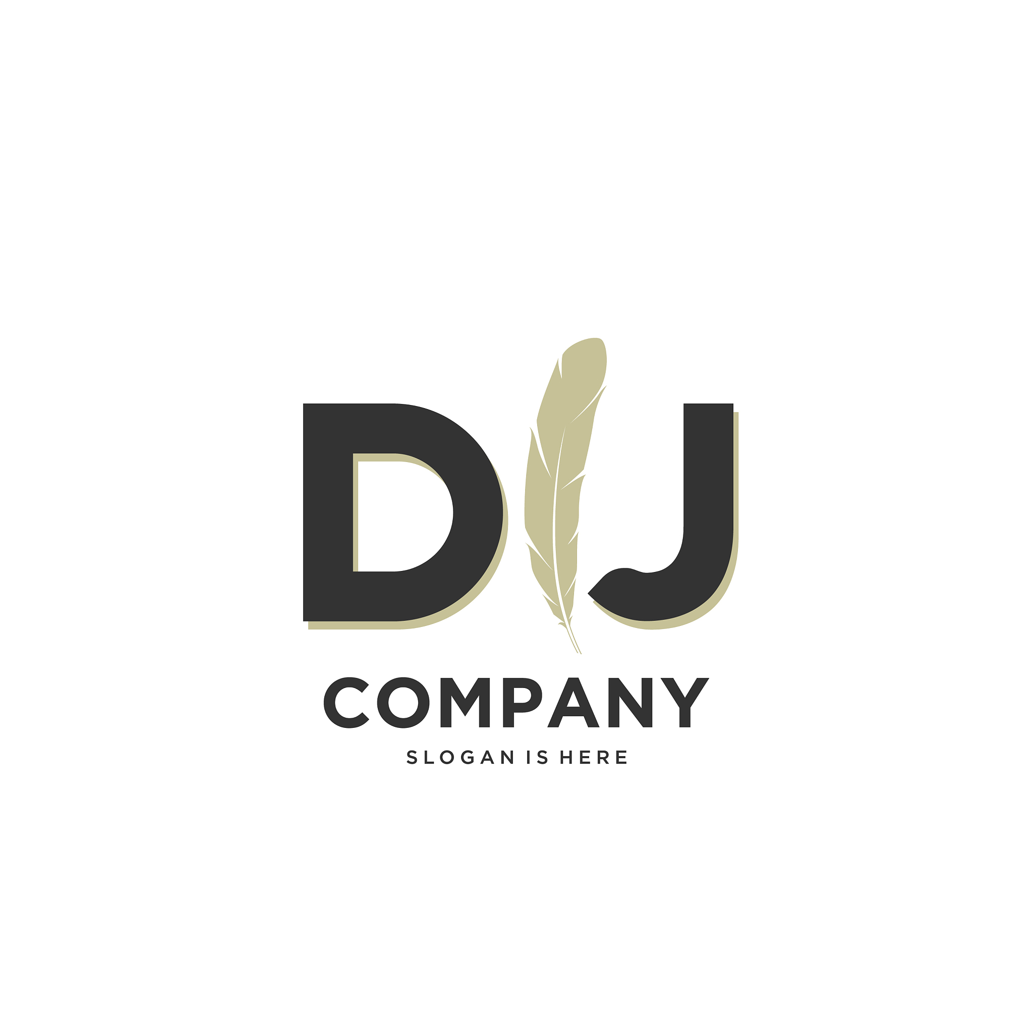 initial dj letter unique attractive creative