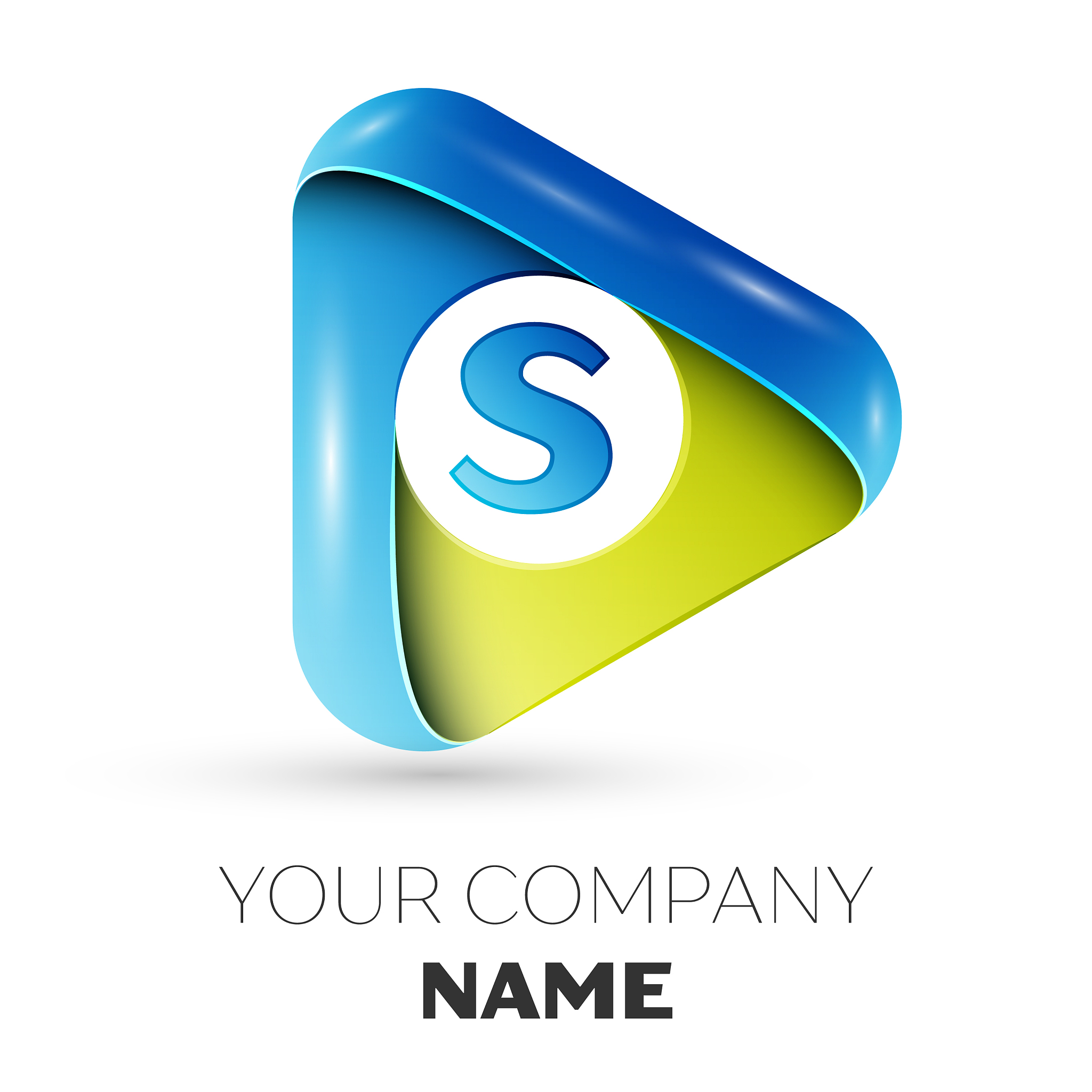 realistic letter s logo colorful triangle