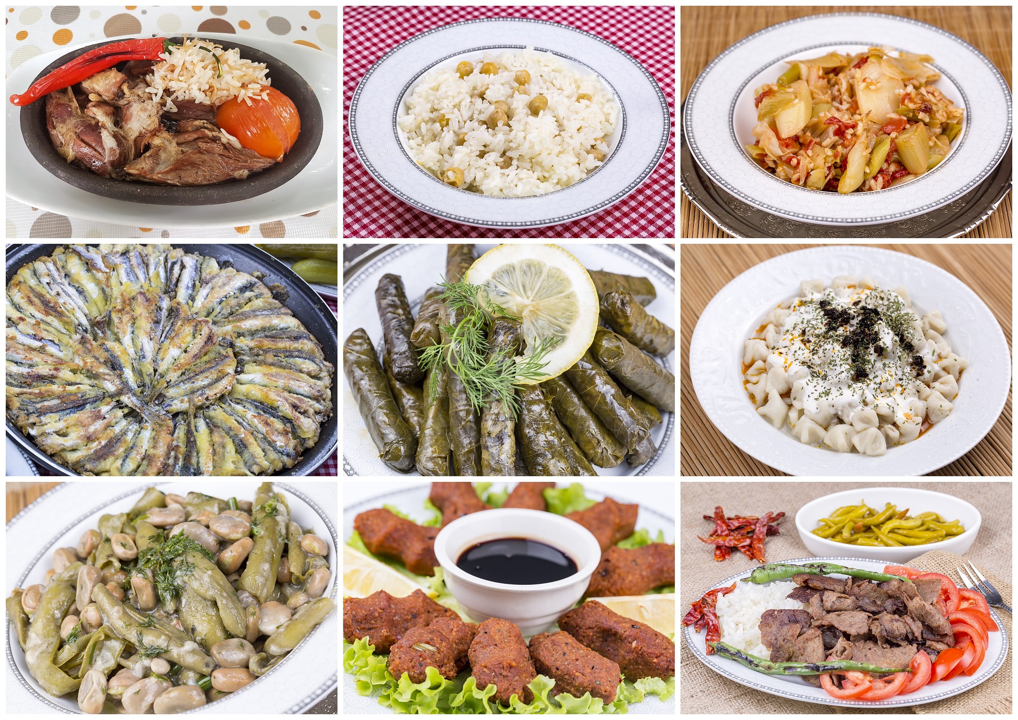 traditional delicious turkish foods collage. turkish kitchen.