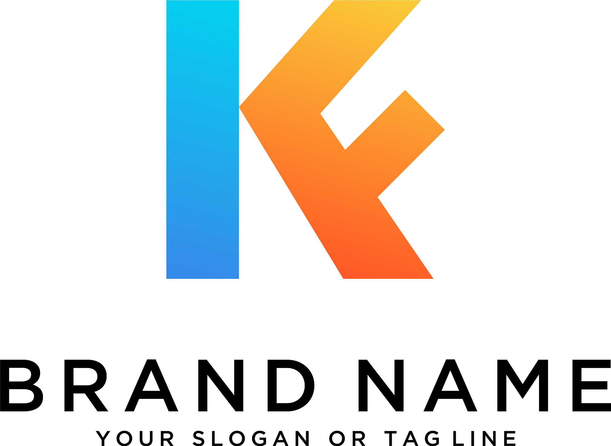 colorful logo design letter k