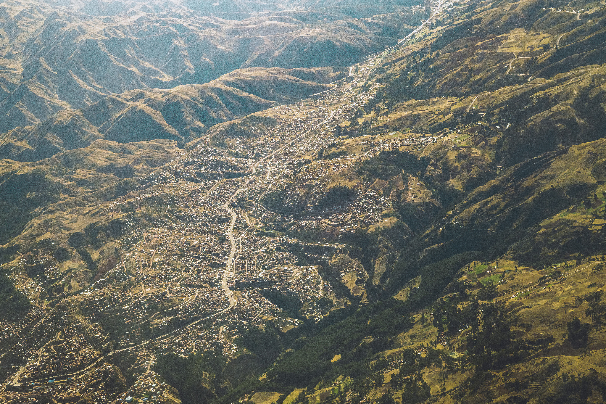 the city of cusco in peru seen from above