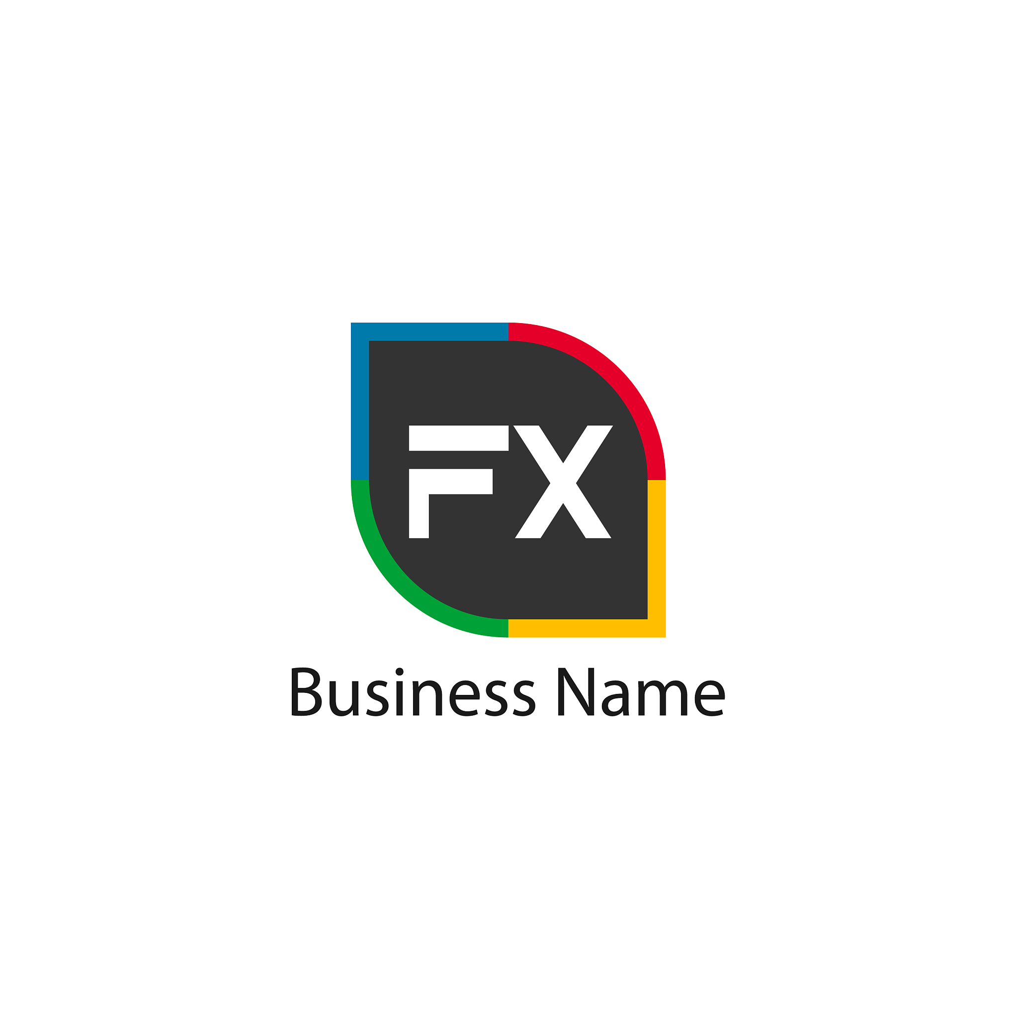 initial letter fx logo template design